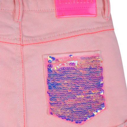 Shorts Billie Blush rosa con paillettes iridescenti sul retro - Image 3