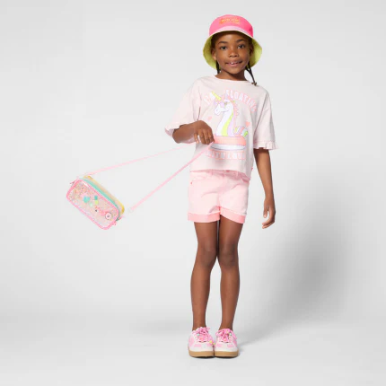 Shorts Billie Blush rosa con paillettes iridescenti sul retro - Image 4