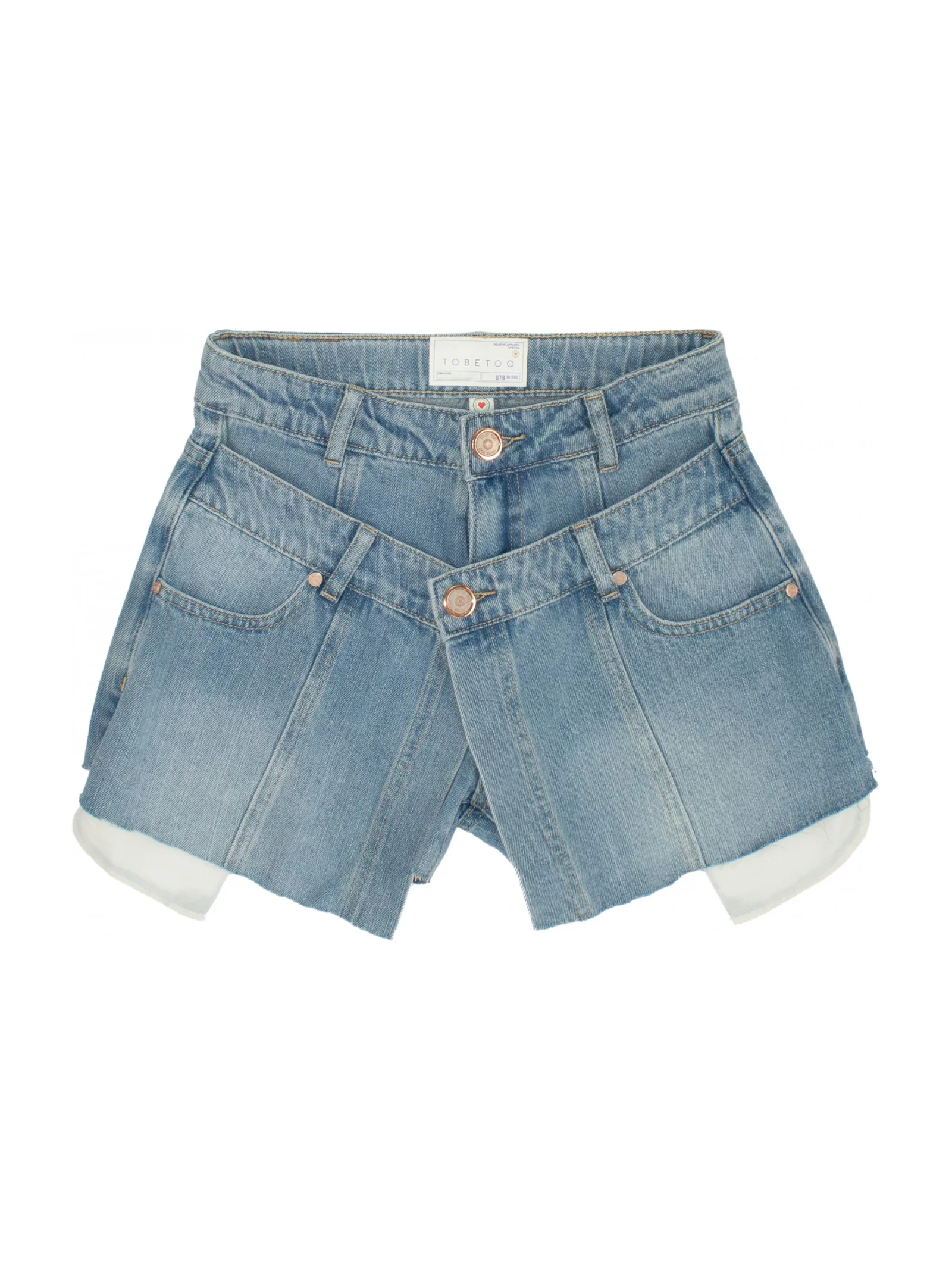 Shorts con doppia chiusura Tobetoo in denim