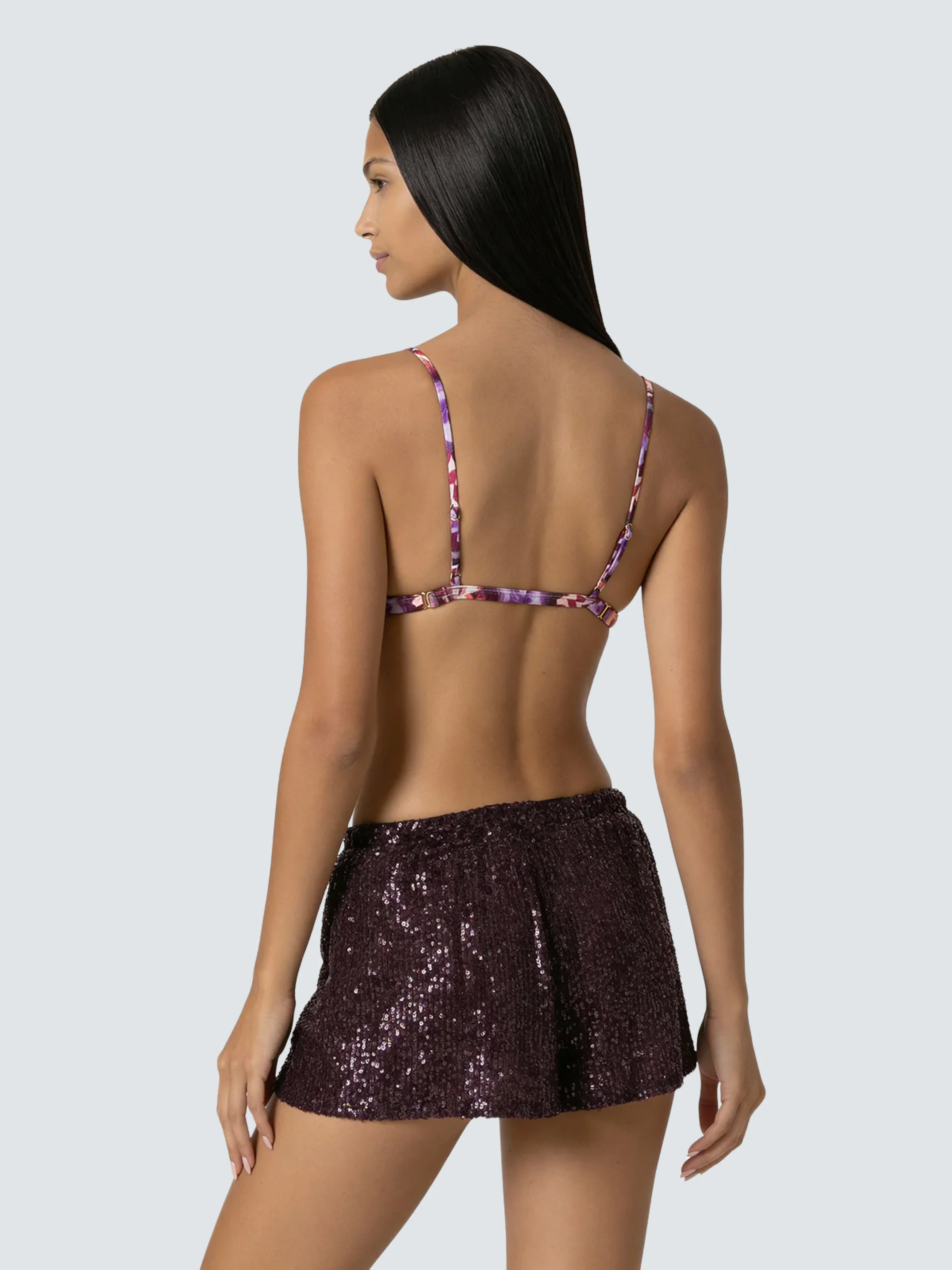 Shorts Fk bordeaux in paillettes - Image 2