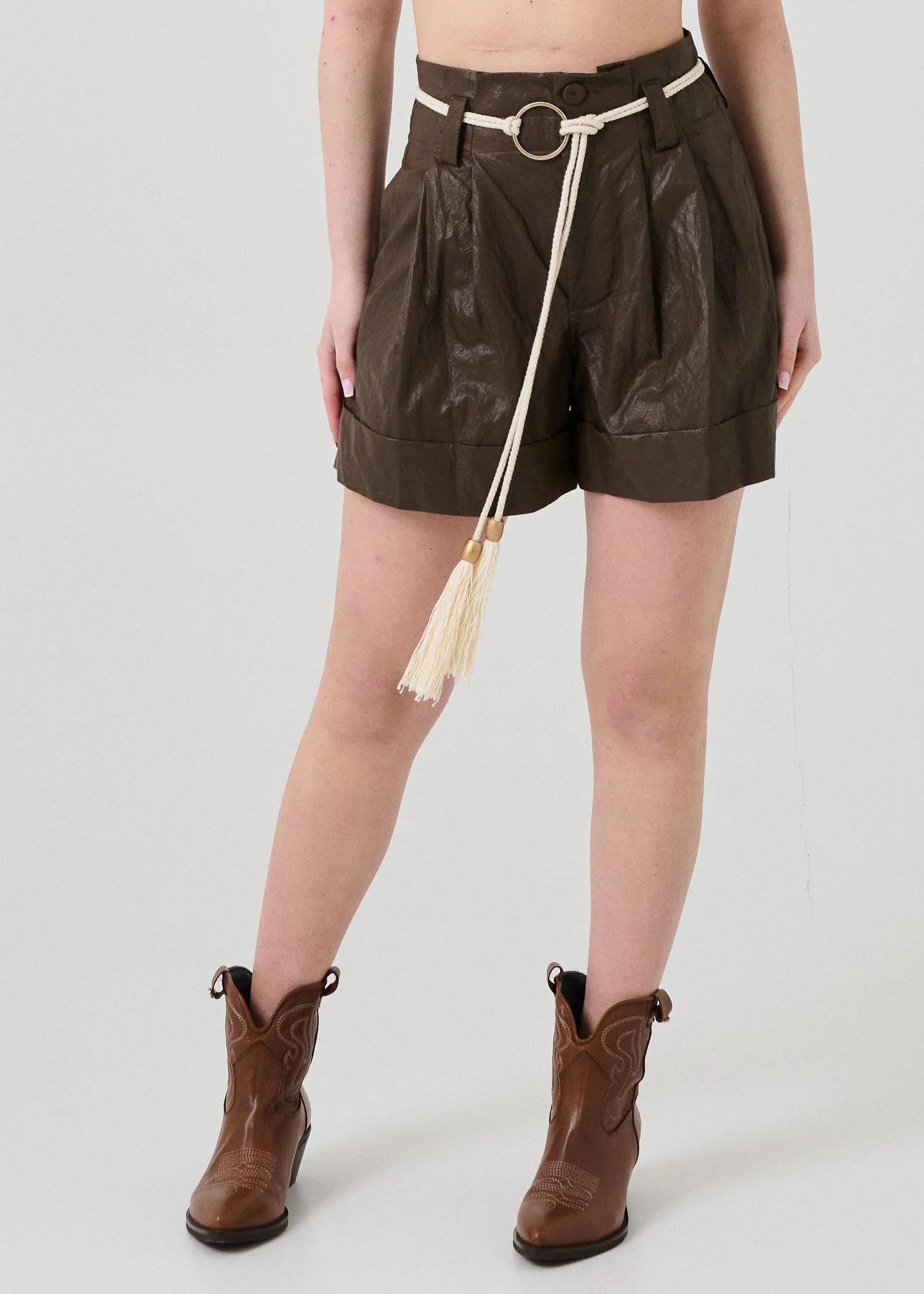 Shorts Haveone moro con cinturino in corda