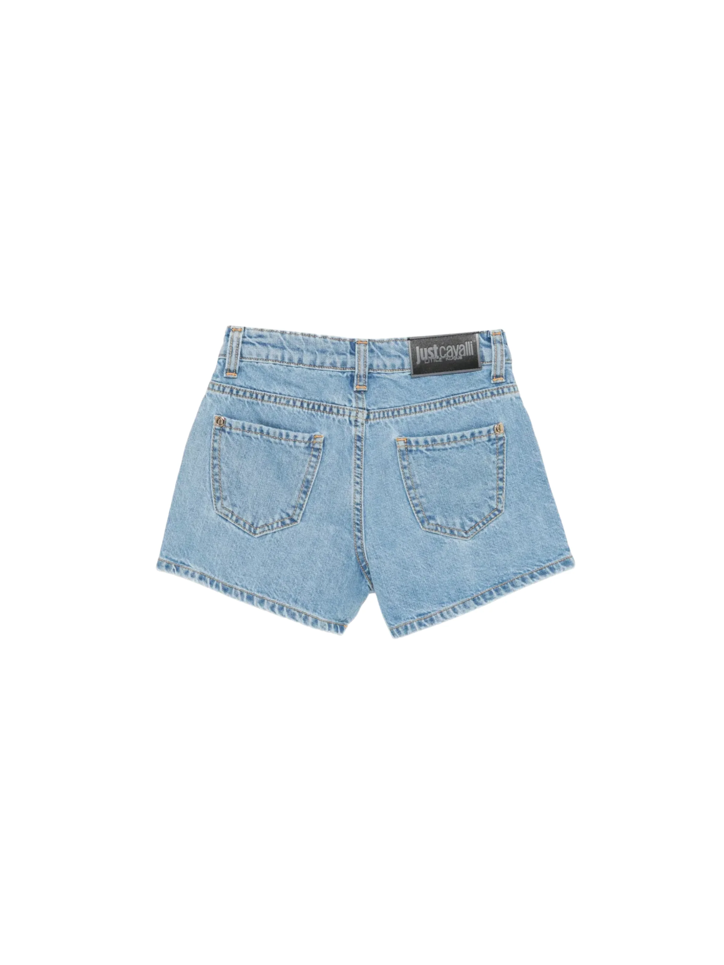 Shorts Just Cavalli in denim con ricami a contrasto - Image 2