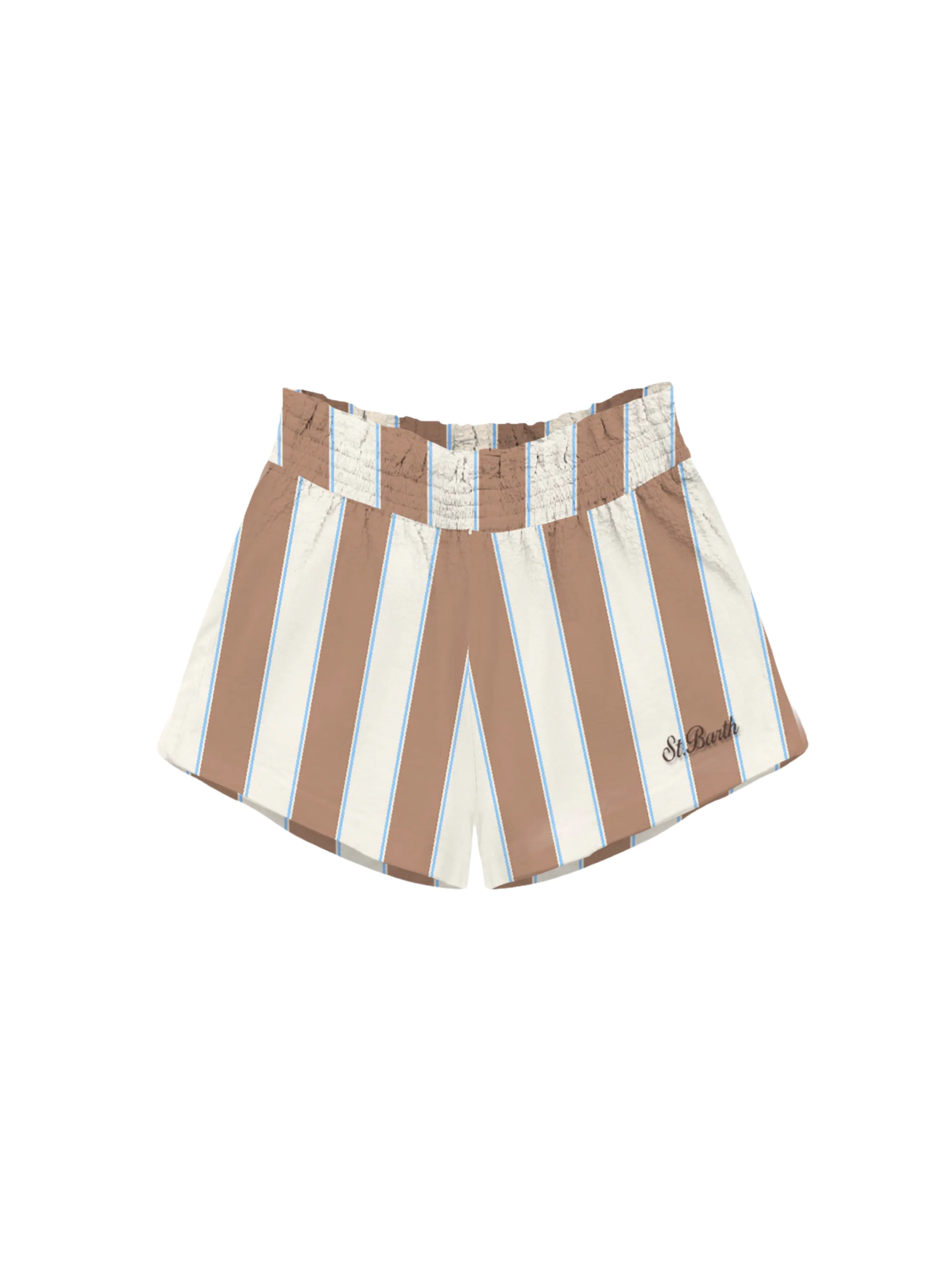 Shorts "Maeve" Saint Barth marrone a righe