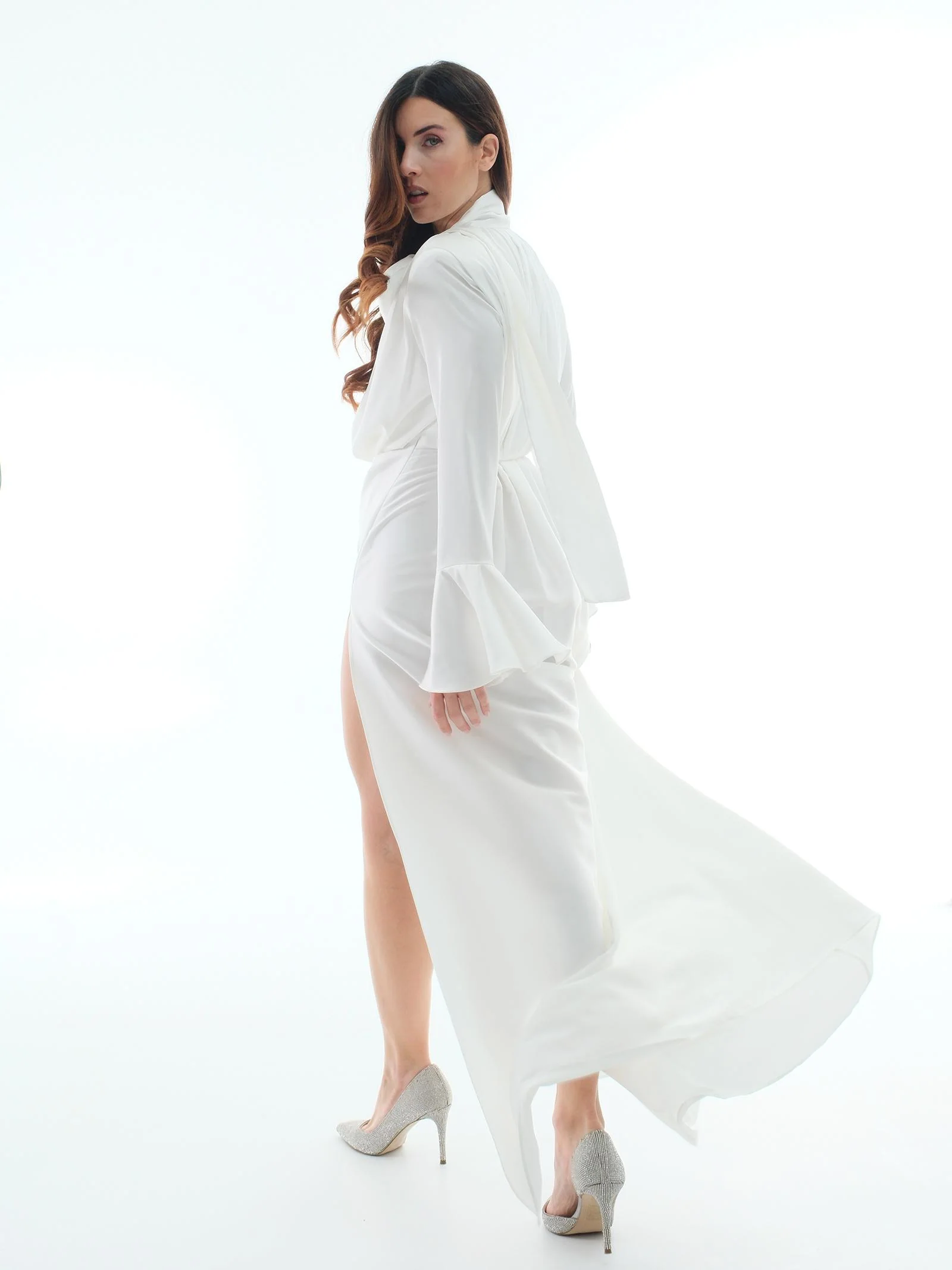 Abito lungo "so chic" Silence Limited bianco satinato - Image 4