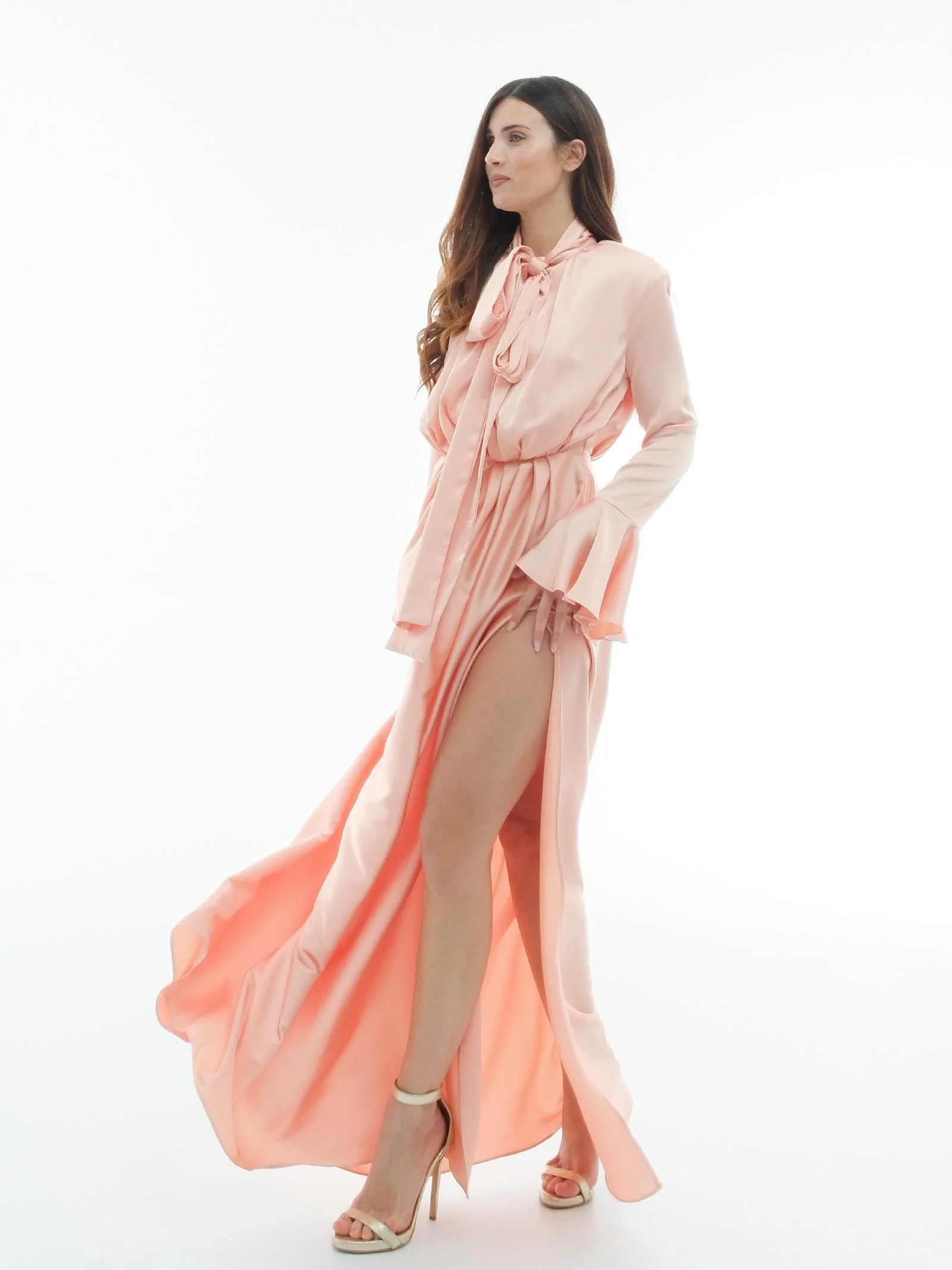 Abito lungo "so chic" Silence Limited rosa satinato - Image 2