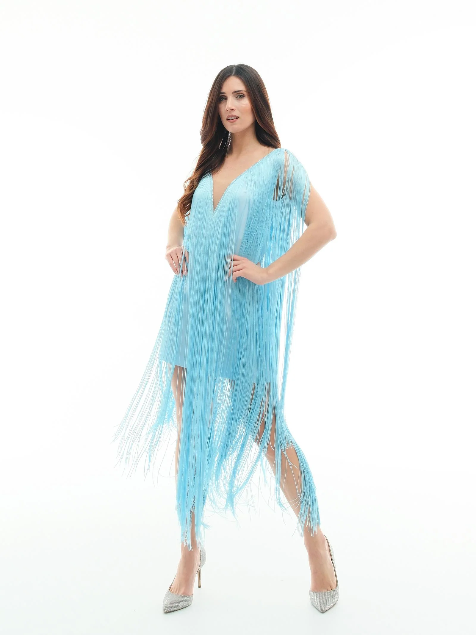 Abito "scenic" Silence Limited azzurro con frange - Image 2