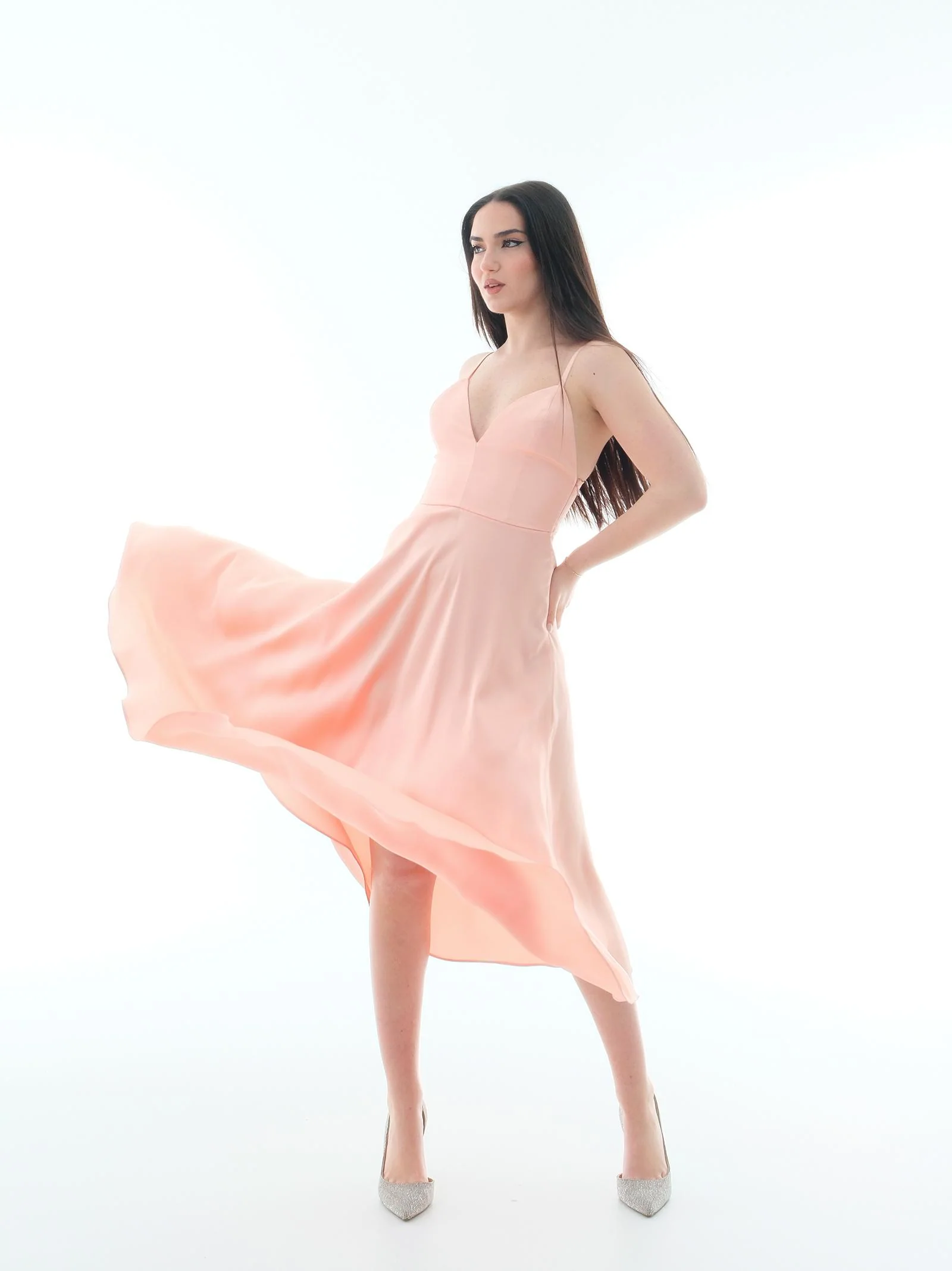Abito "Vyvian" Silence Limited rosa satinato - Image 2