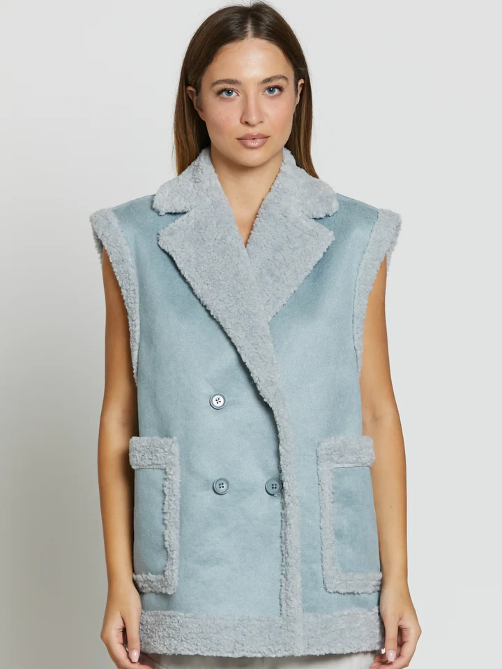 Cappotto montone smanicato Silence Limited Alaska polvere