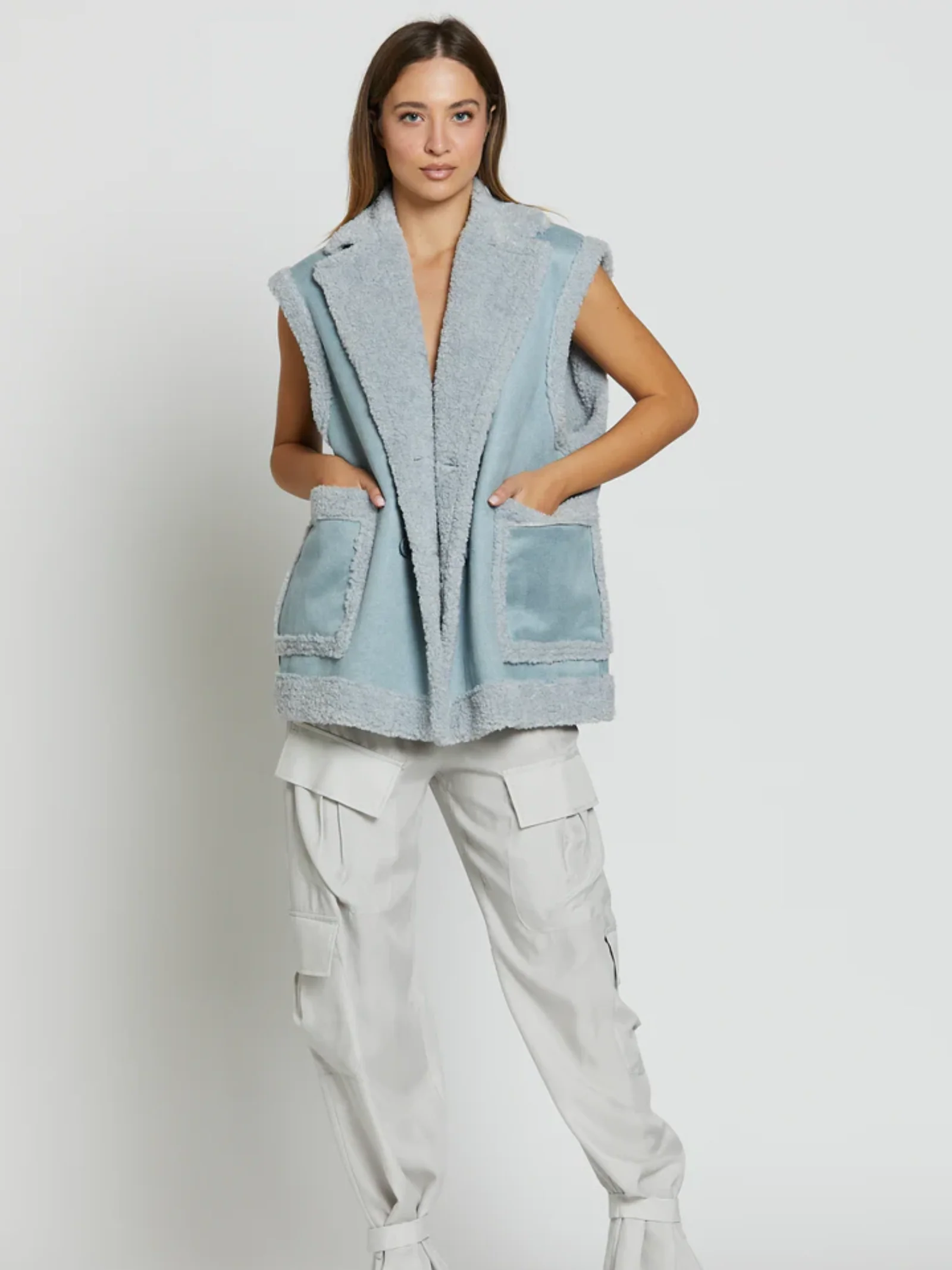 Cappotto montone smanicato Silence Limited Alaska polvere - Image 4
