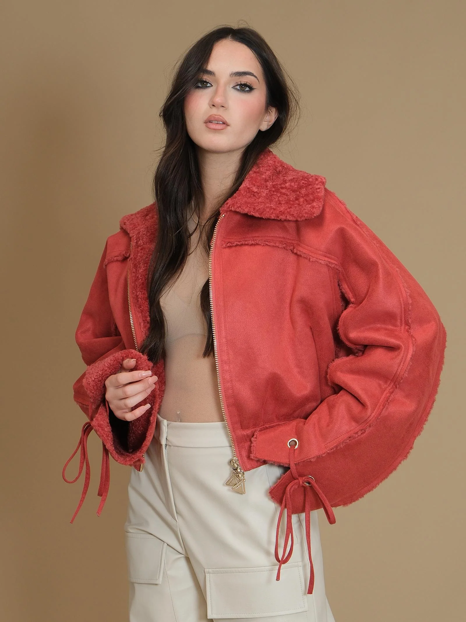 Giacca corta montone Bomber Sweden Silence Limited bordeaux - Image 2