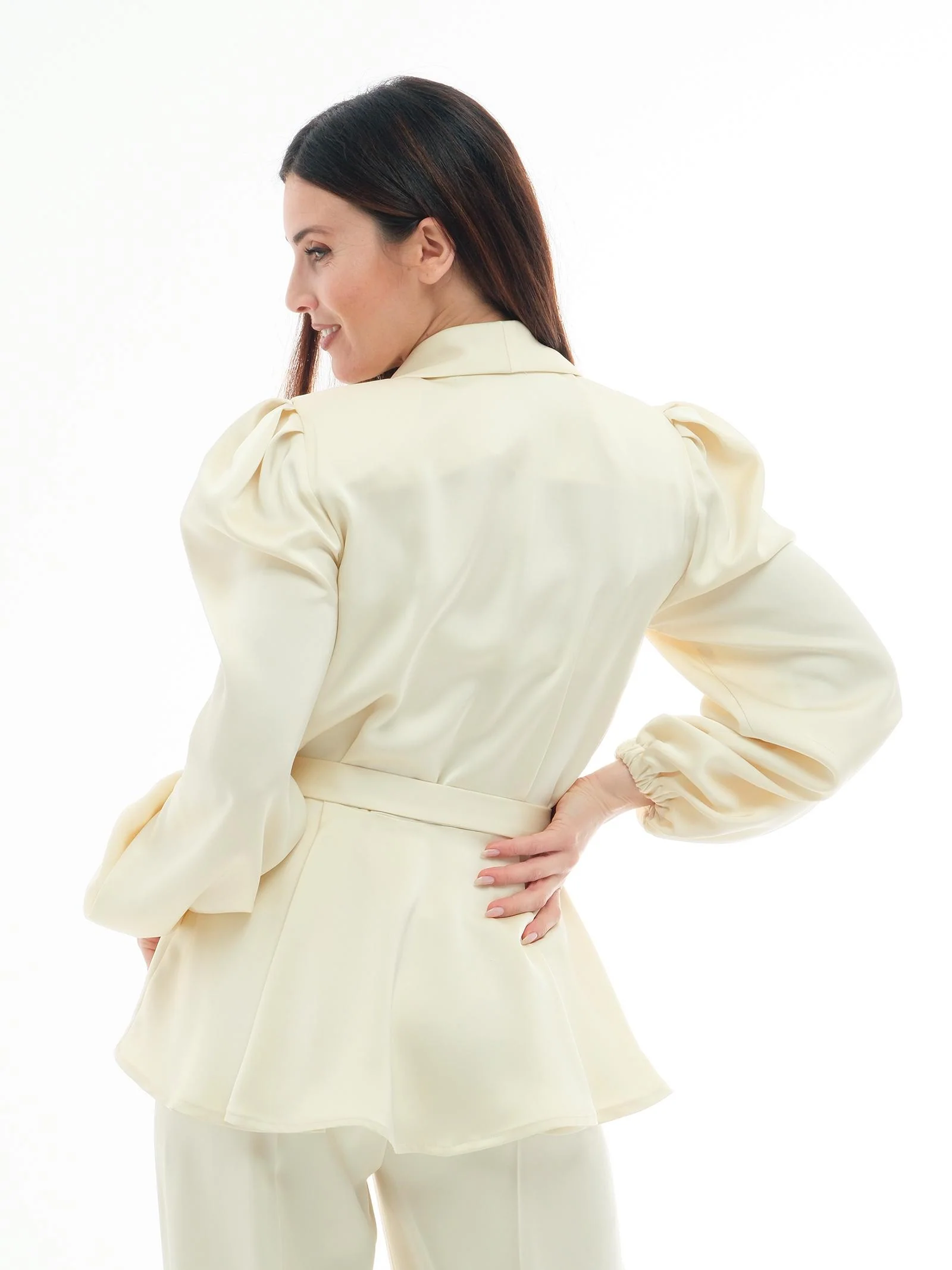 Giacca "kimono strass" Silence Limited crema - Image 3