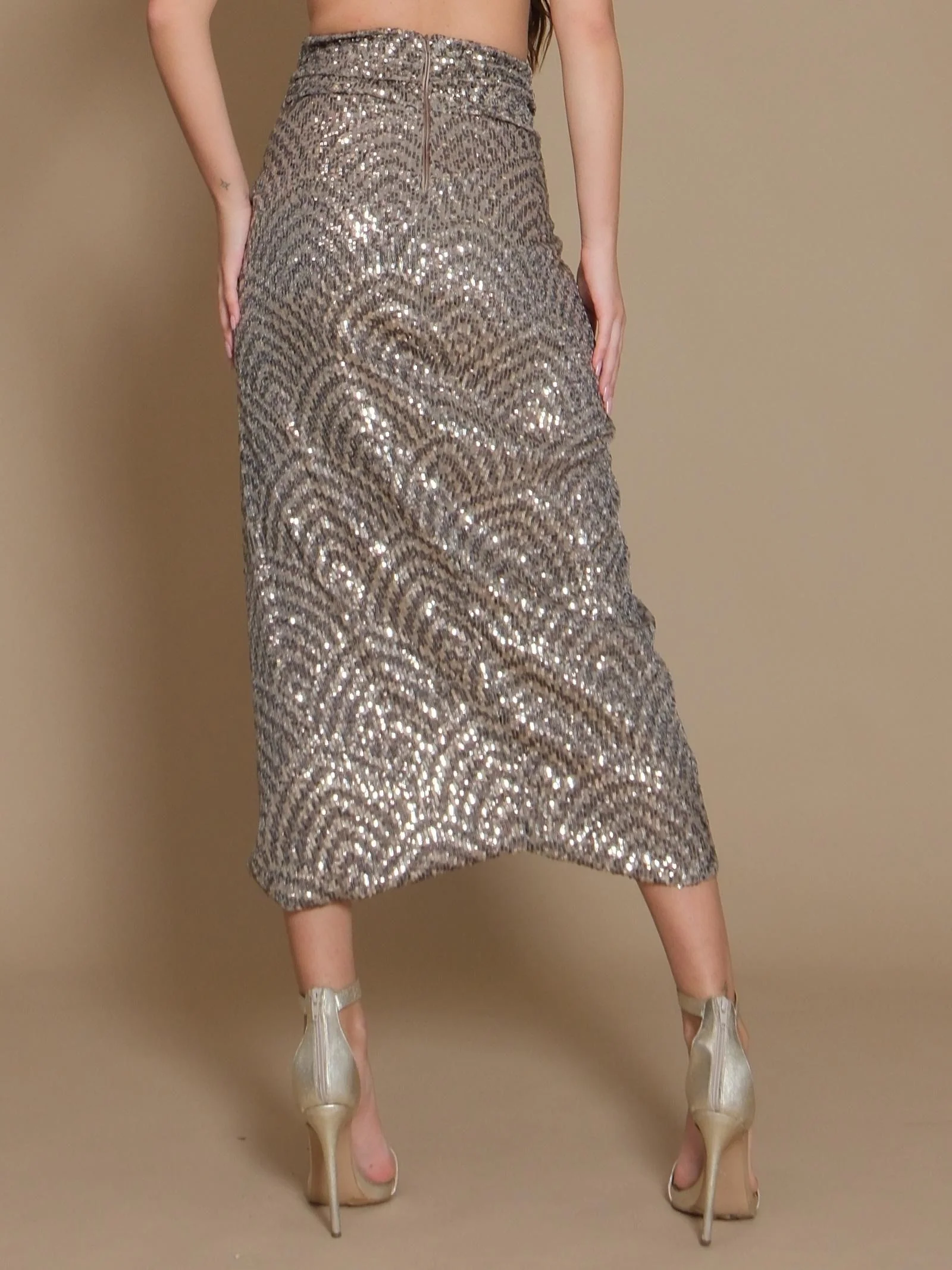 Gonna Milan kirt Silence Limited paillettes oro - Image 3