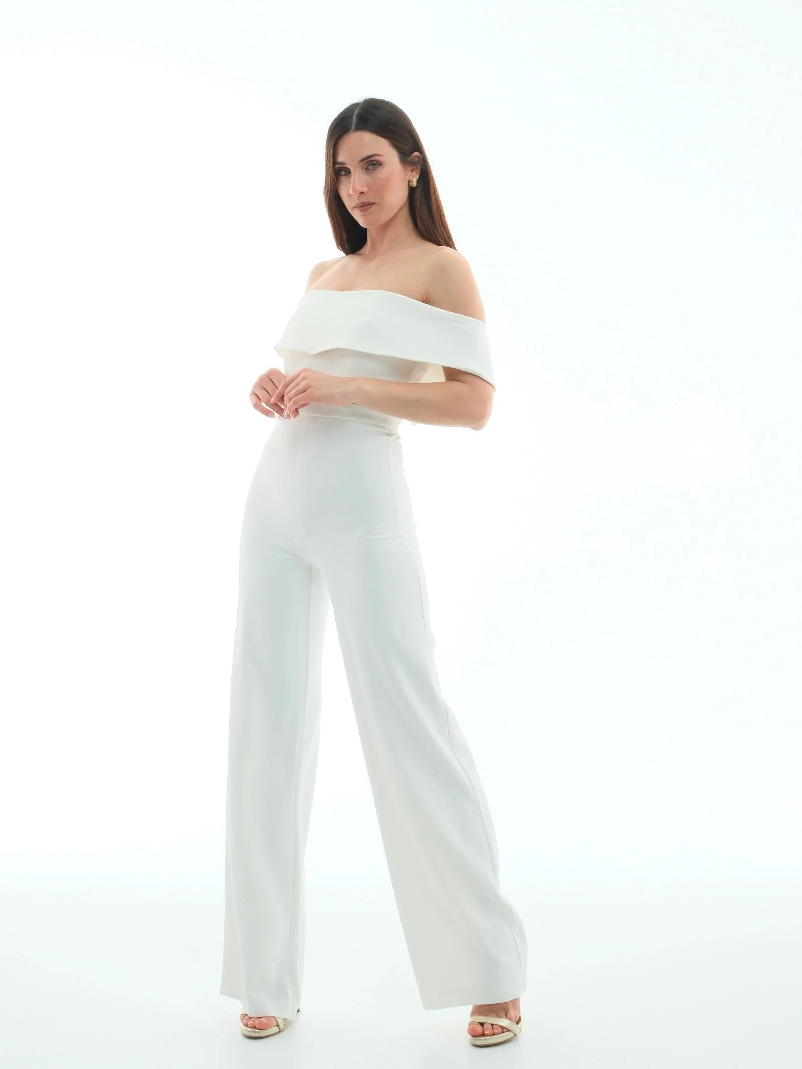 Jumpsuit Silence Limited bianca con scollo a barca - Image 2