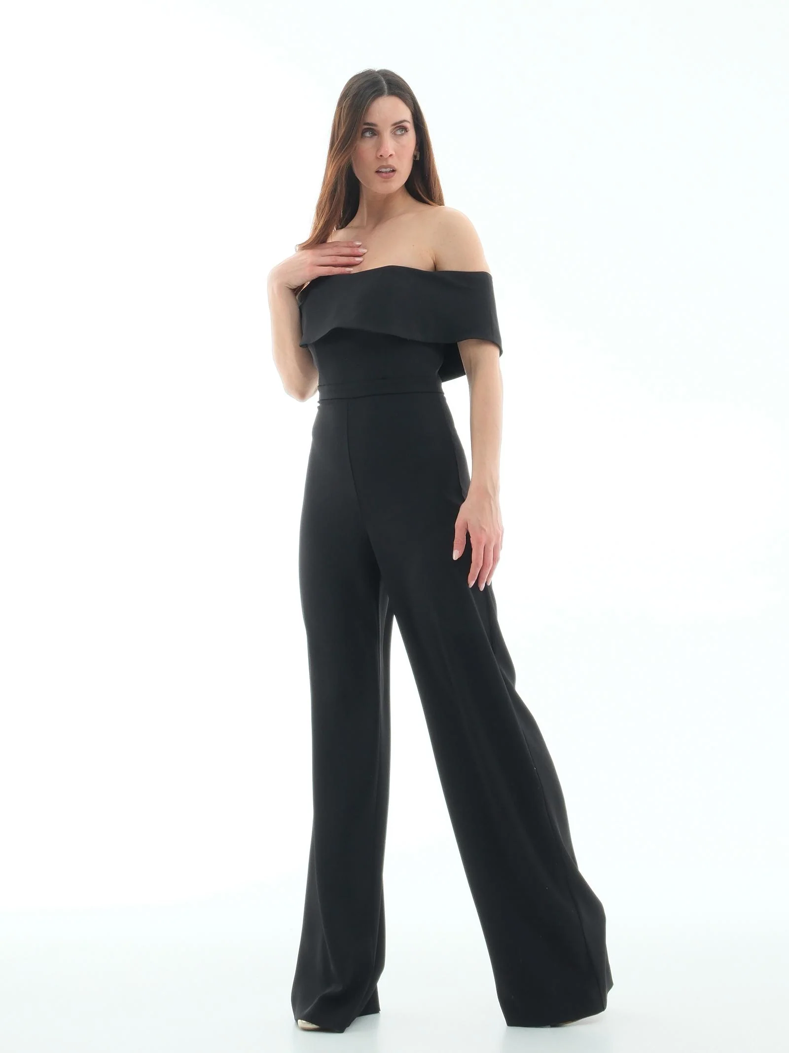 Jumpsuit Silence Limited nera con scollo a barca - Image 2