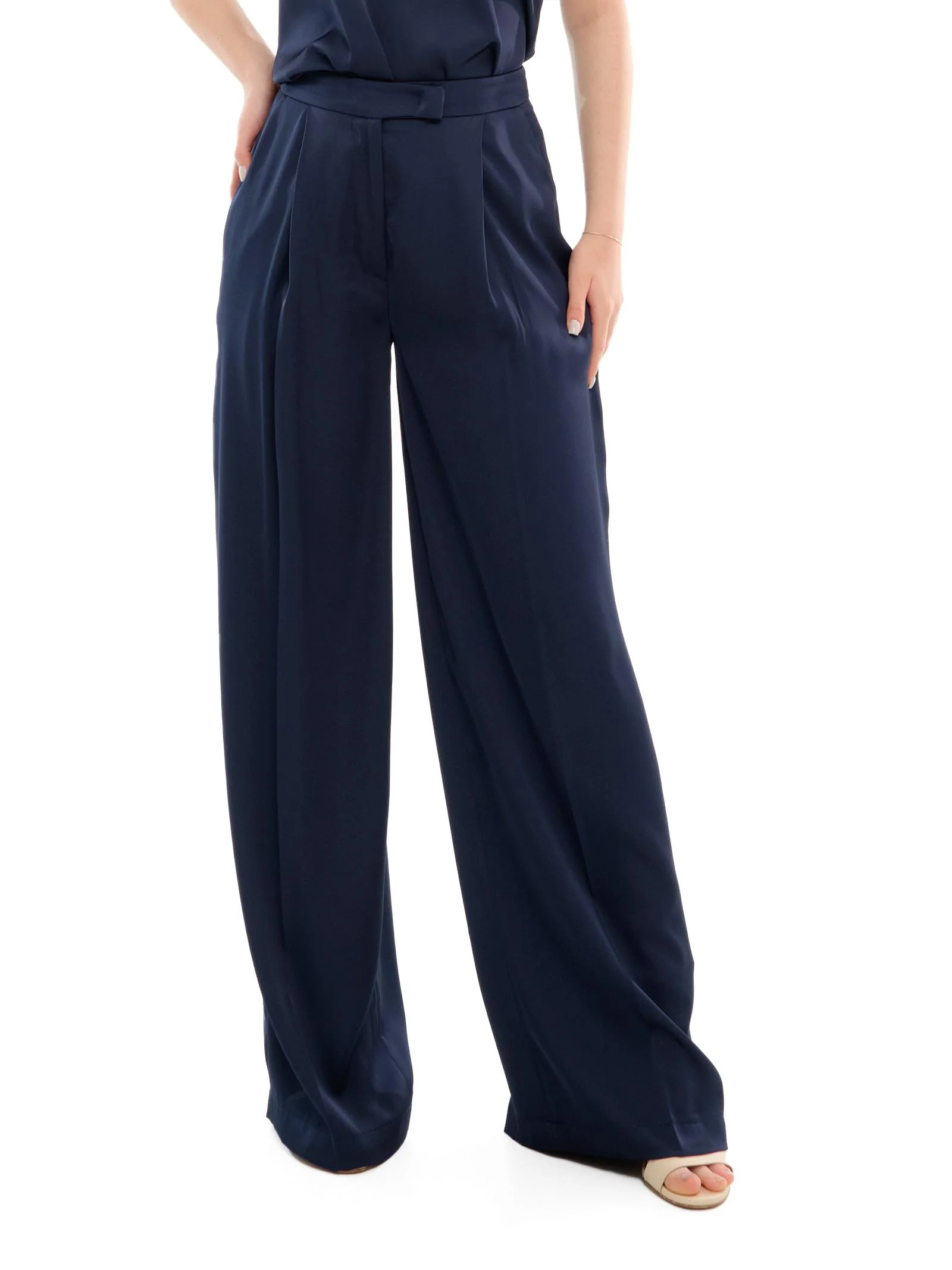 Pantalone a palazzo Silence Limited blu navy