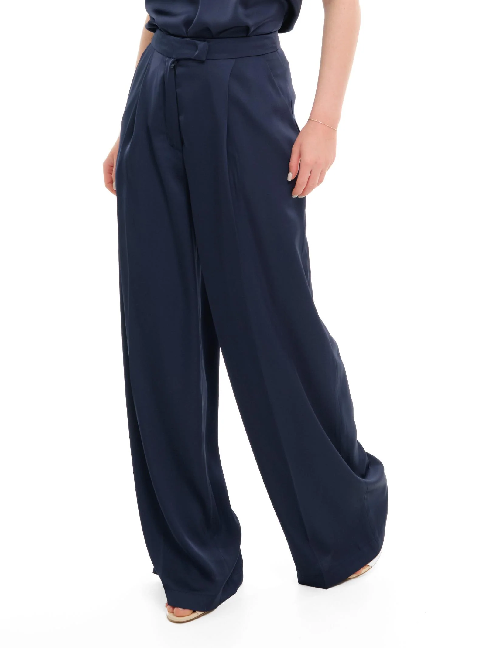 Pantalone a palazzo Silence Limited blu navy - Image 2