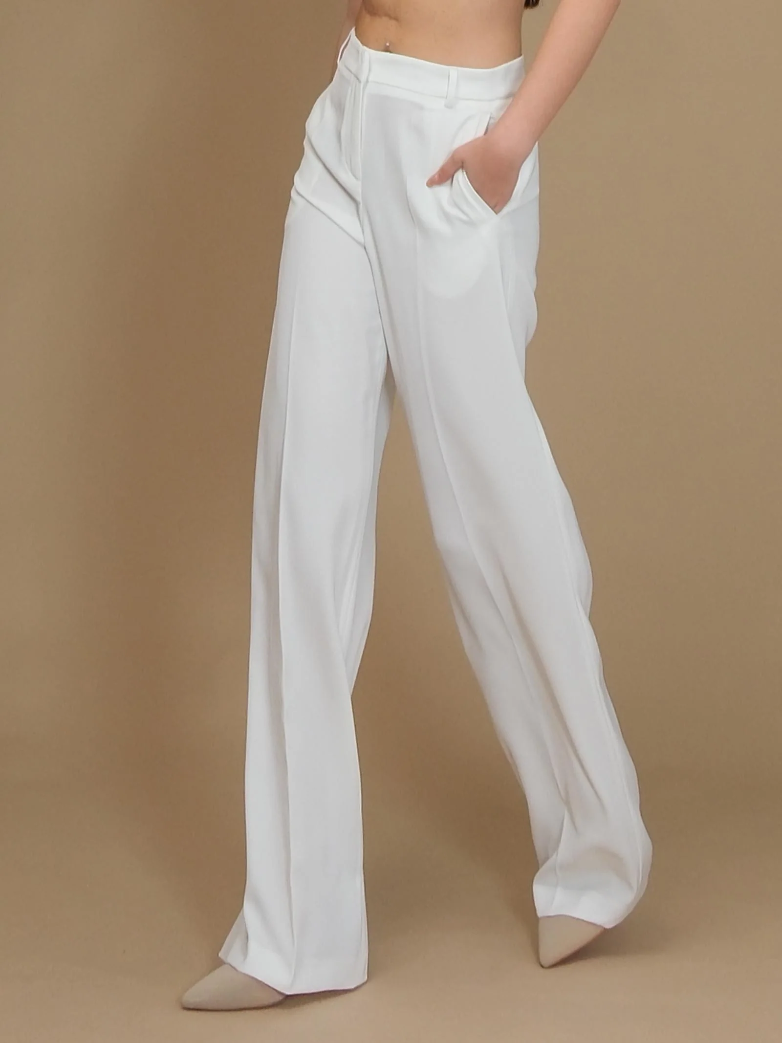 Pantalone "agata" Silence Limited bianco a palazzo - Image 2