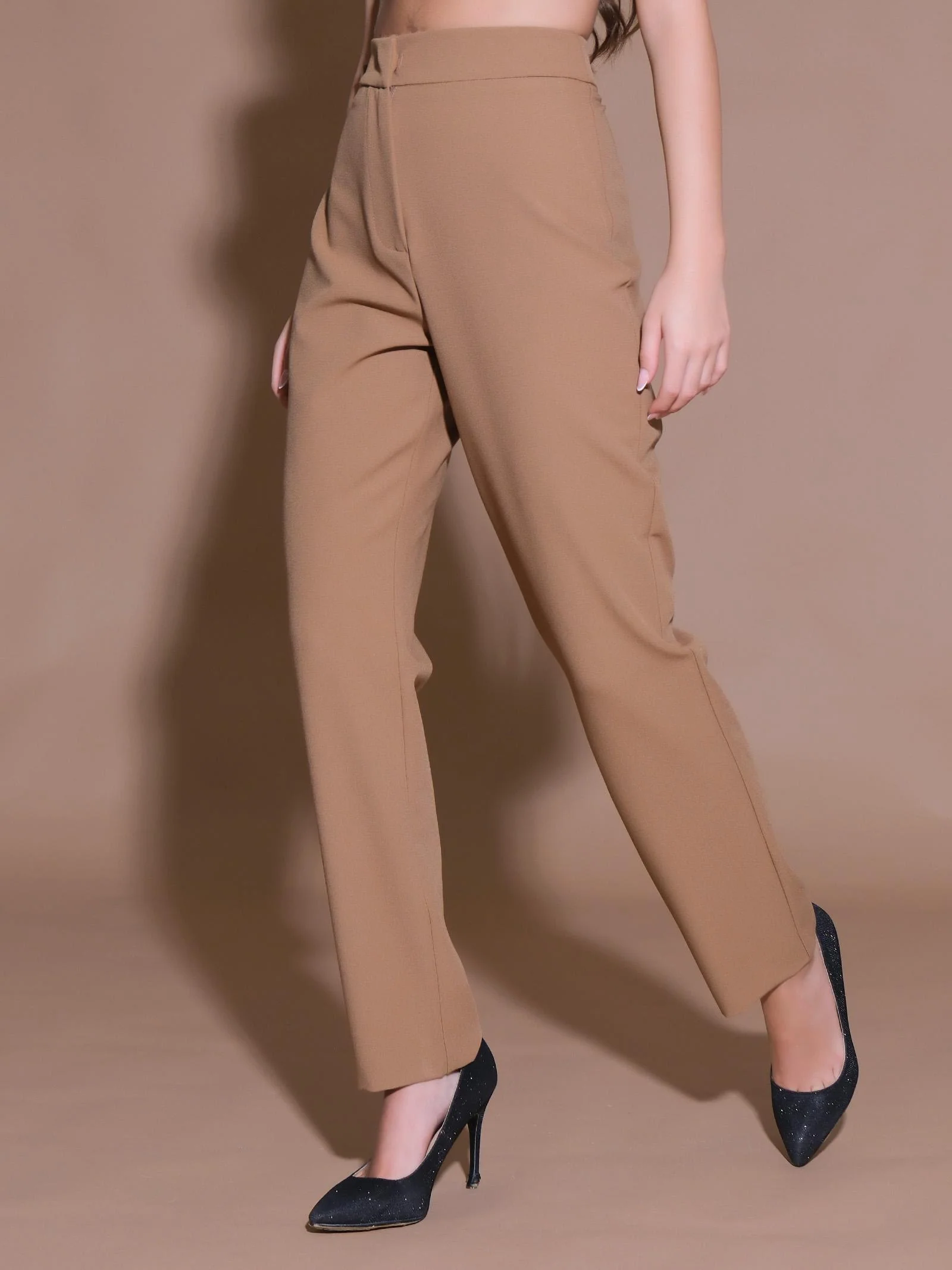 Pantalone basic crepe cammello - Image 2