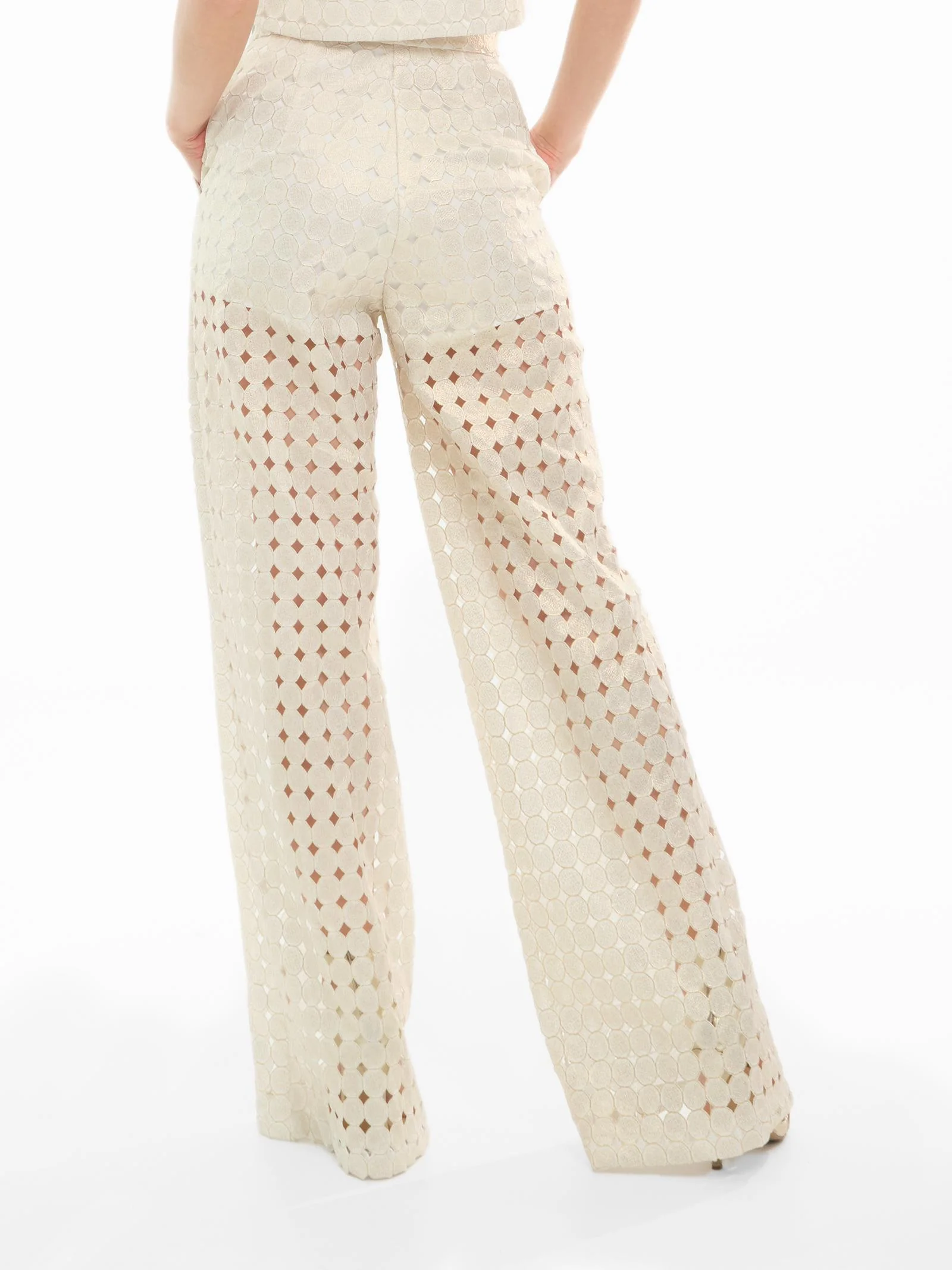 Pantalone "circle" Silence Limited avorio traforato - Image 3