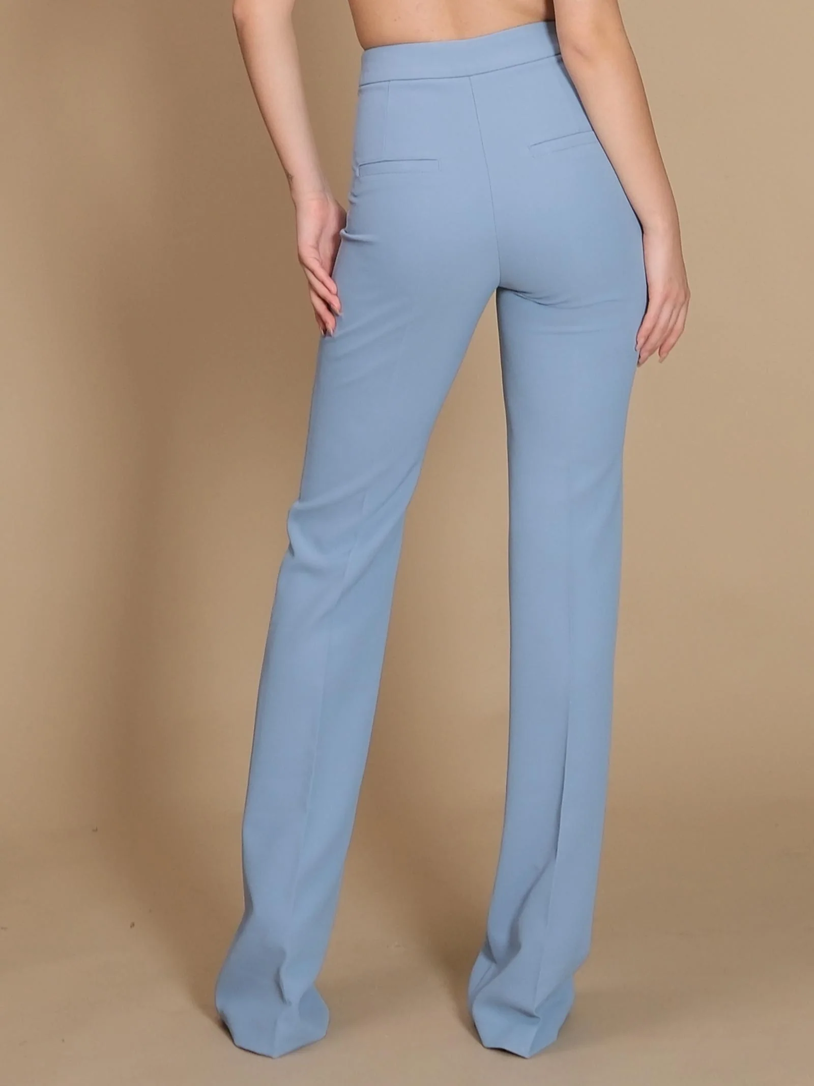 Pantalone Flare Crepe Silence Limited azzurro polvere - Image 3