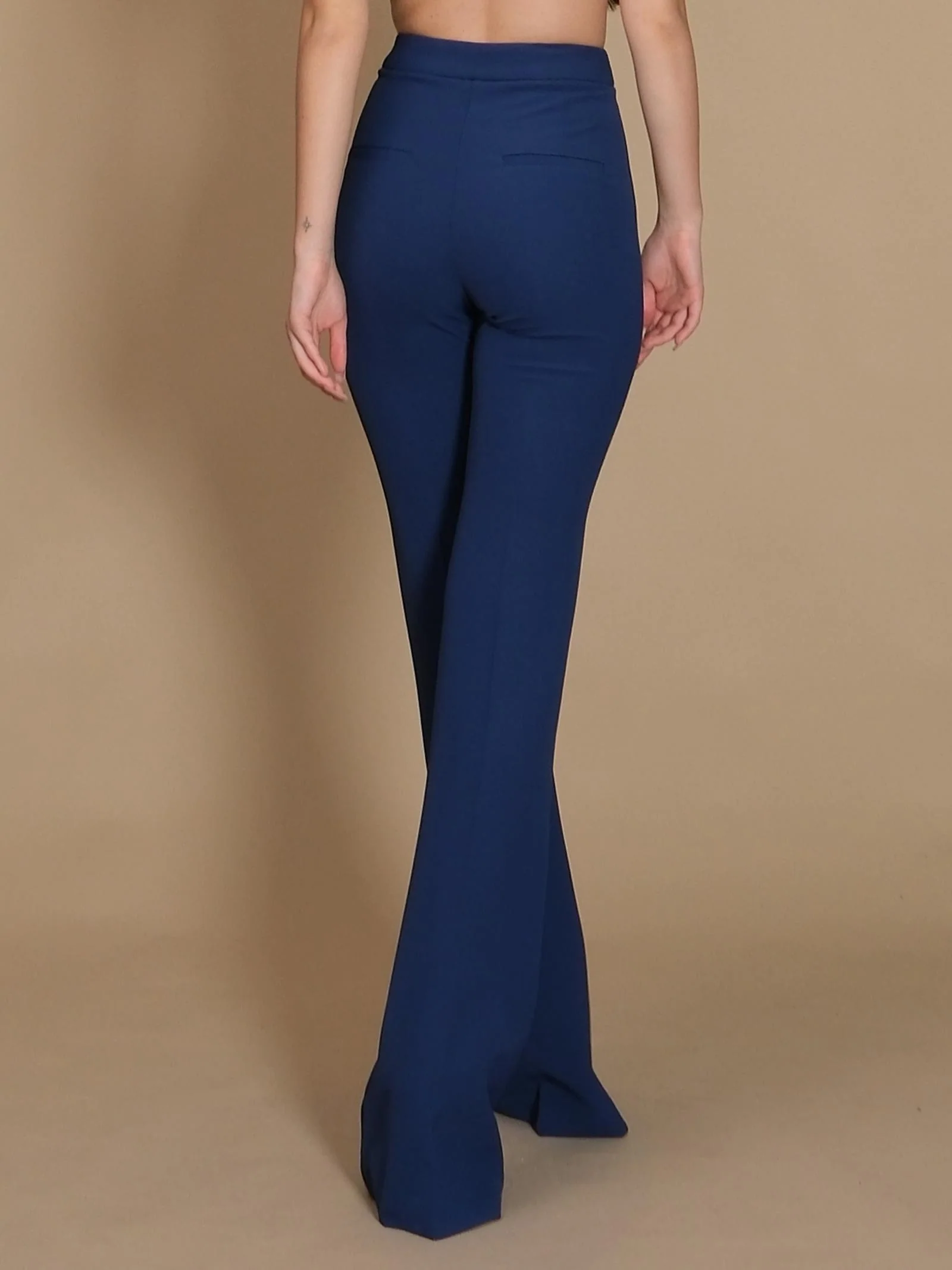 Pantalone Flare Crepe Silence Limited blu navy - Image 3