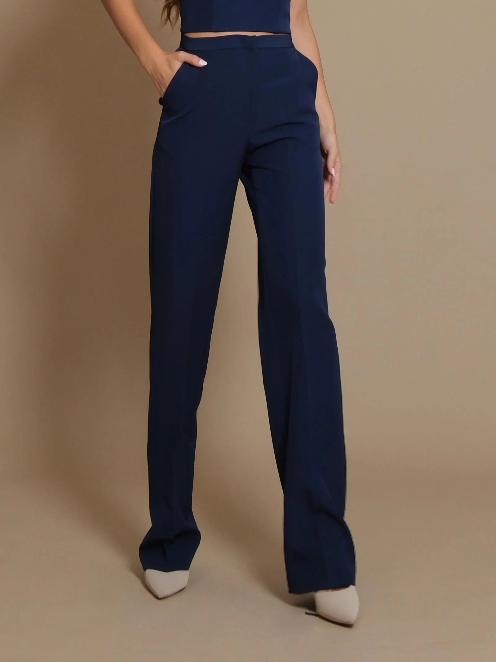 Pantalone Silence Limited a palazzo basic blu - Image 2