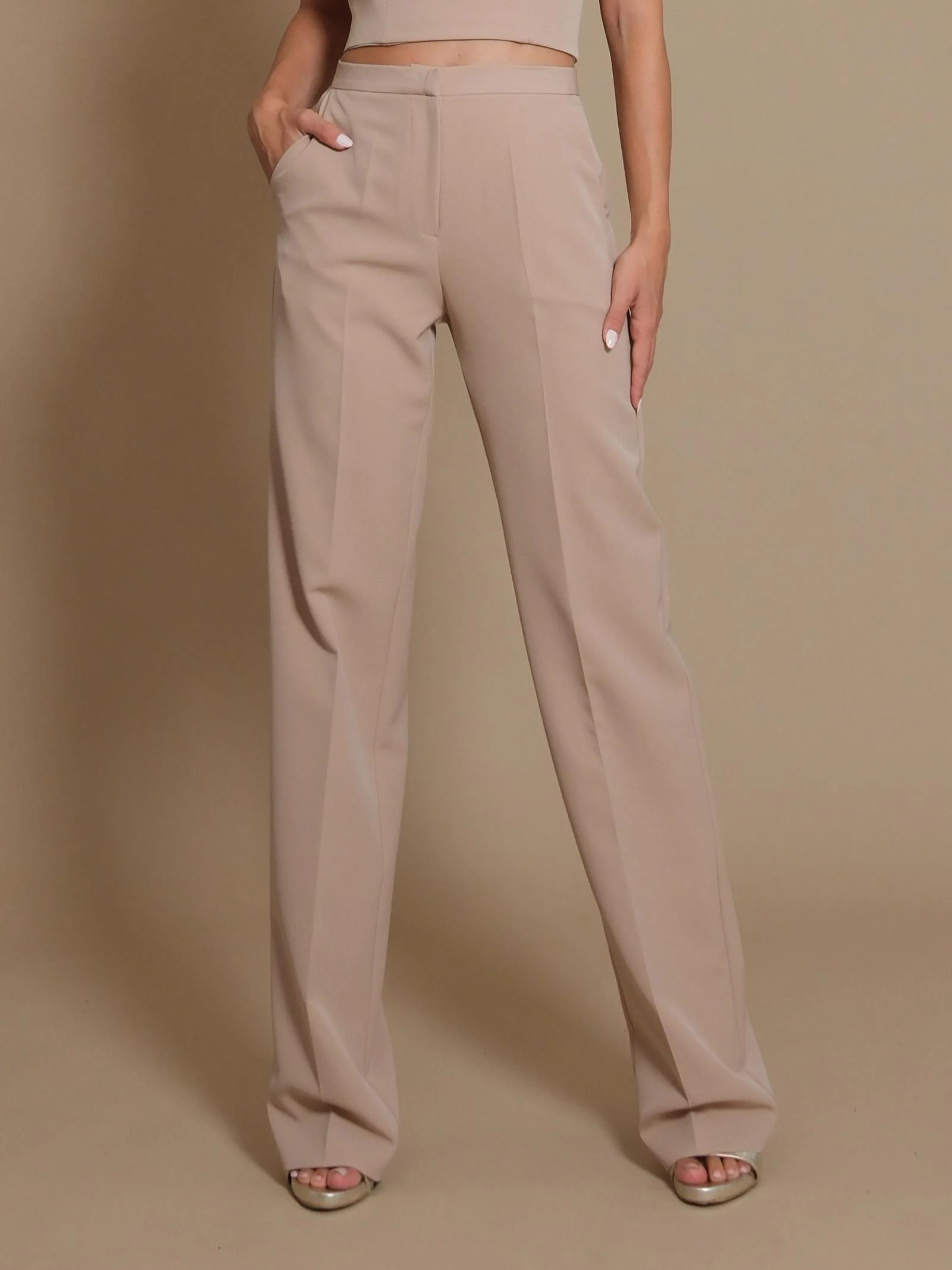 Pantalone Silence Limited basic a palazzo cammello - Image 2