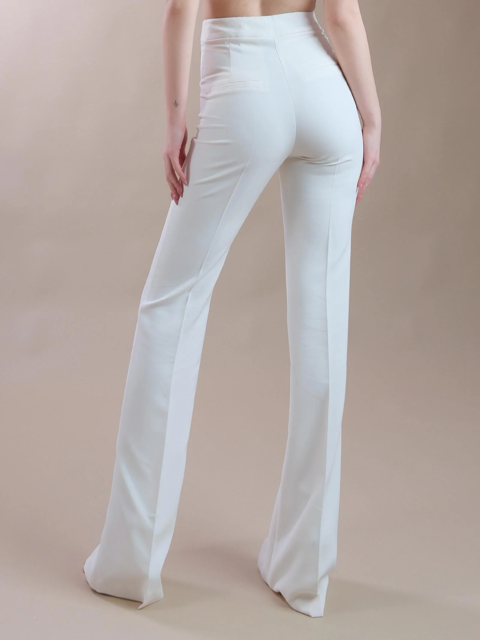 Pantaloni flare bianco latte - Image 3