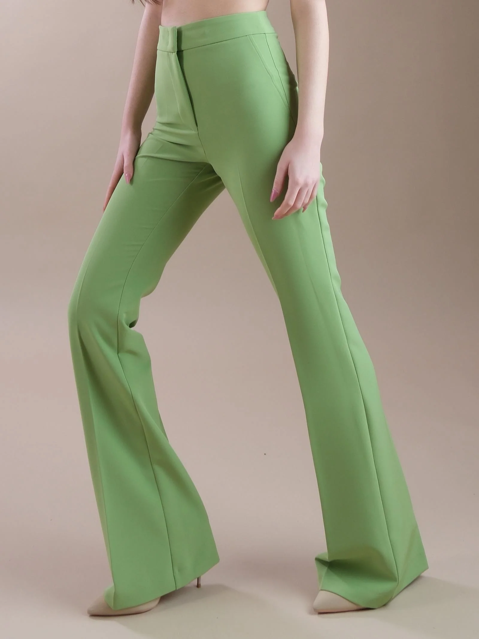 Pantaloni flare verde avocado - Image 2