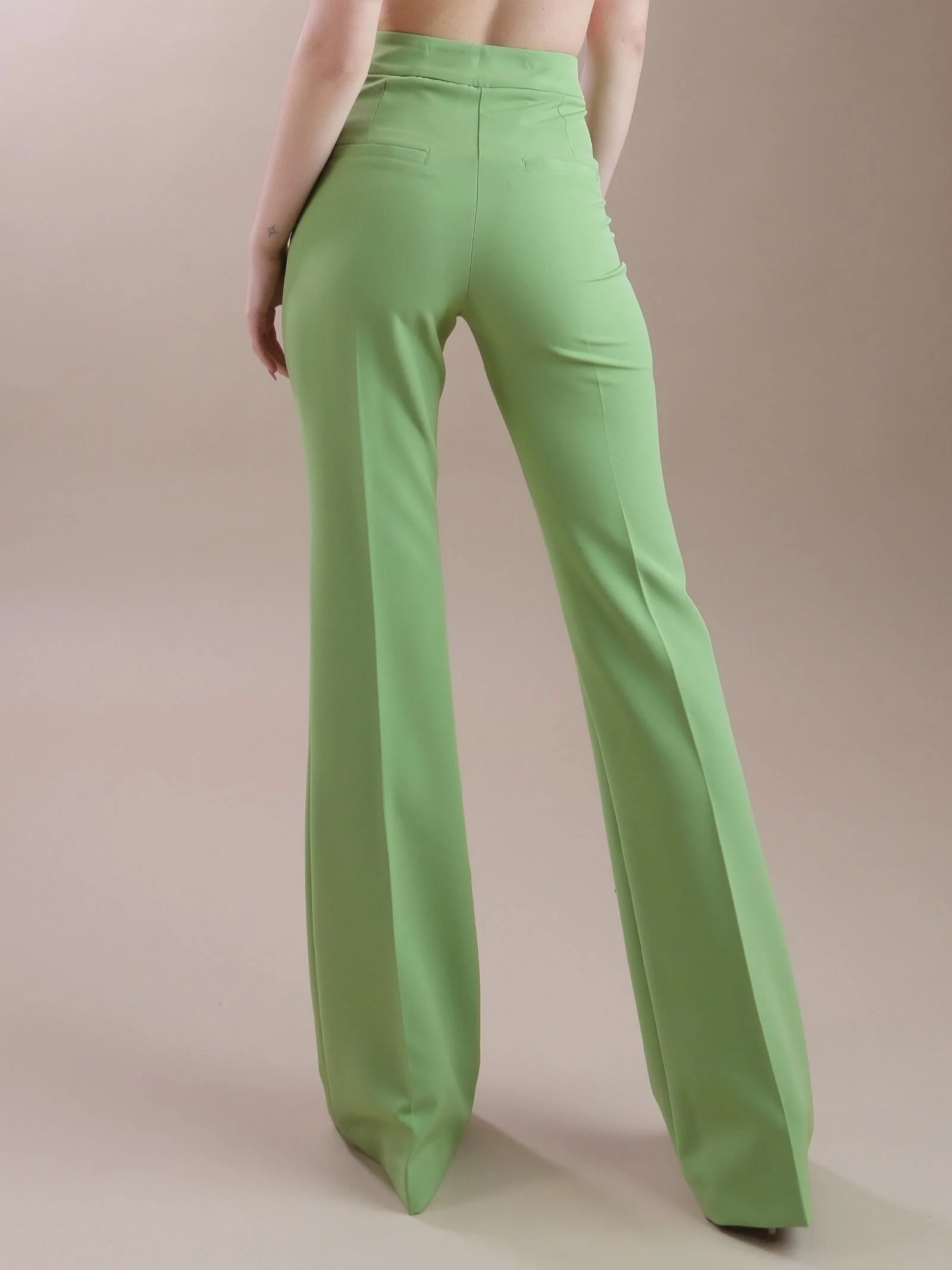 Pantaloni flare verde avocado - Image 3