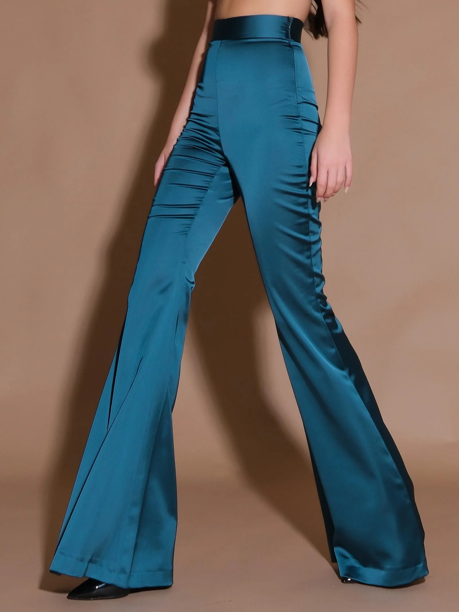 Pantaloni Maxi zampa verde bosco - Image 2