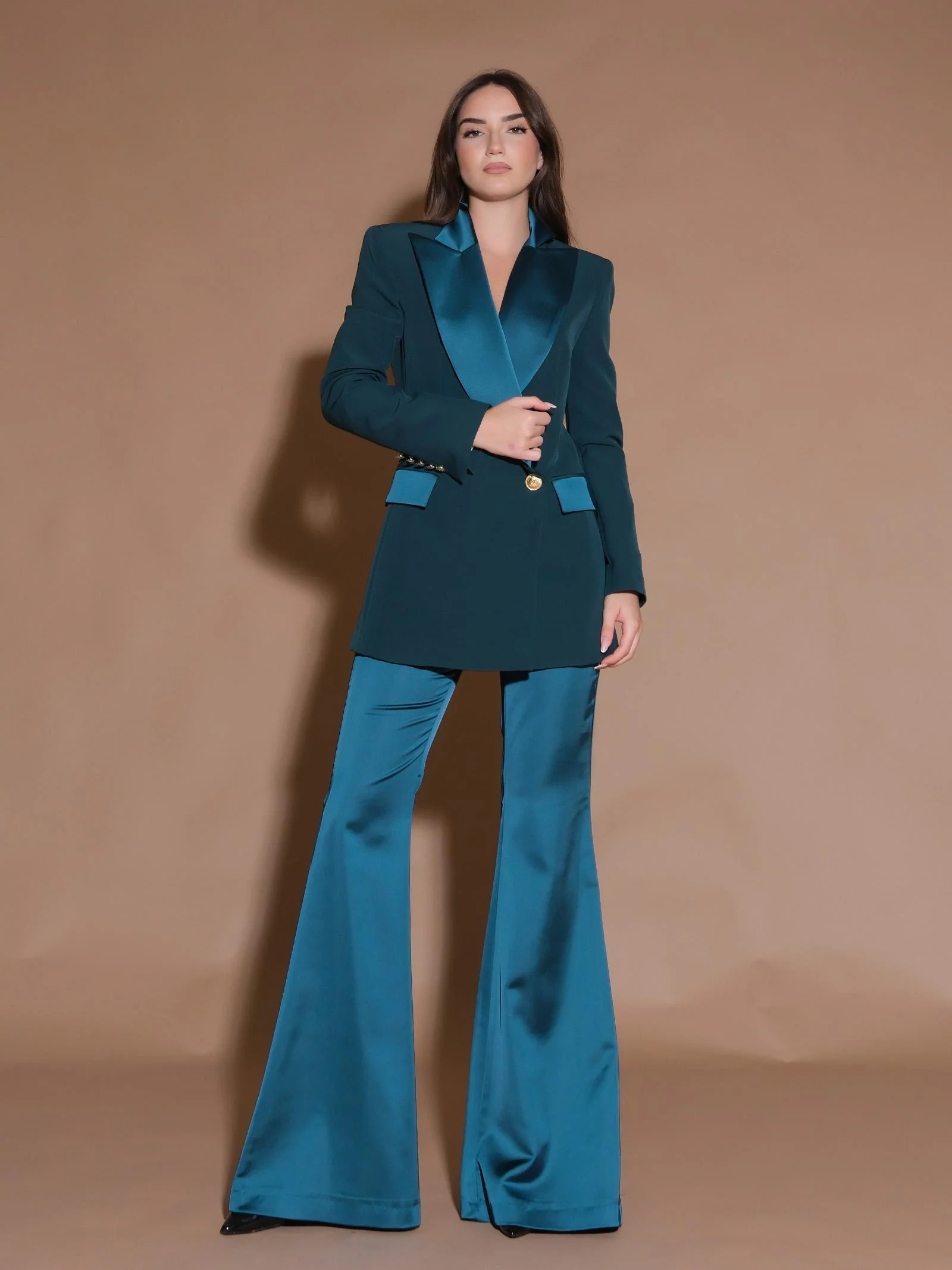 Pantaloni Maxi zampa verde bosco - Image 4