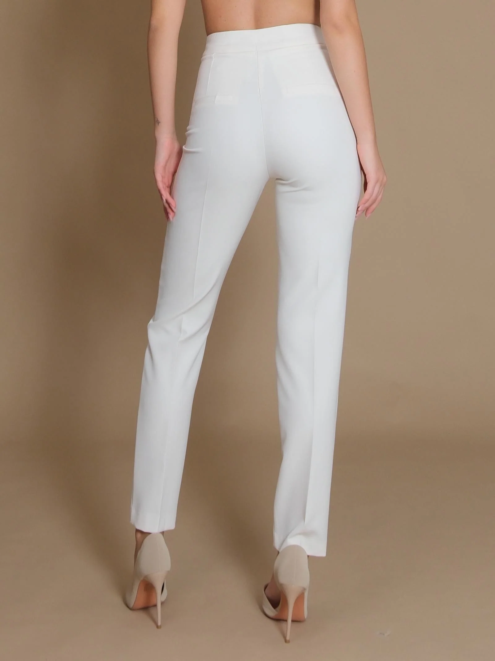 Pantaloni Silence Limited slim basic bianco - Image 3