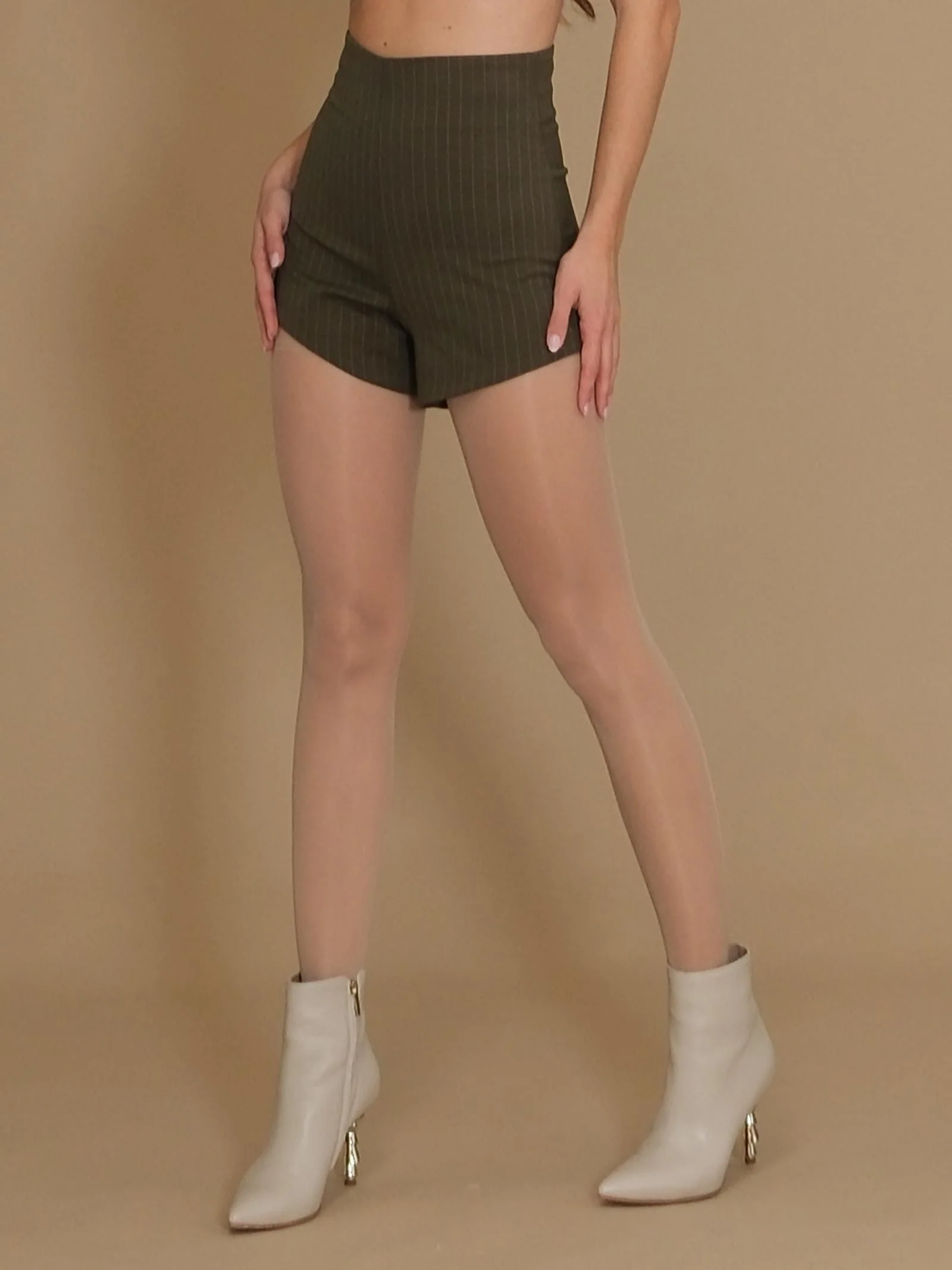 Shorts "stripehort" Silence Limited verde militare gessato - Image 2