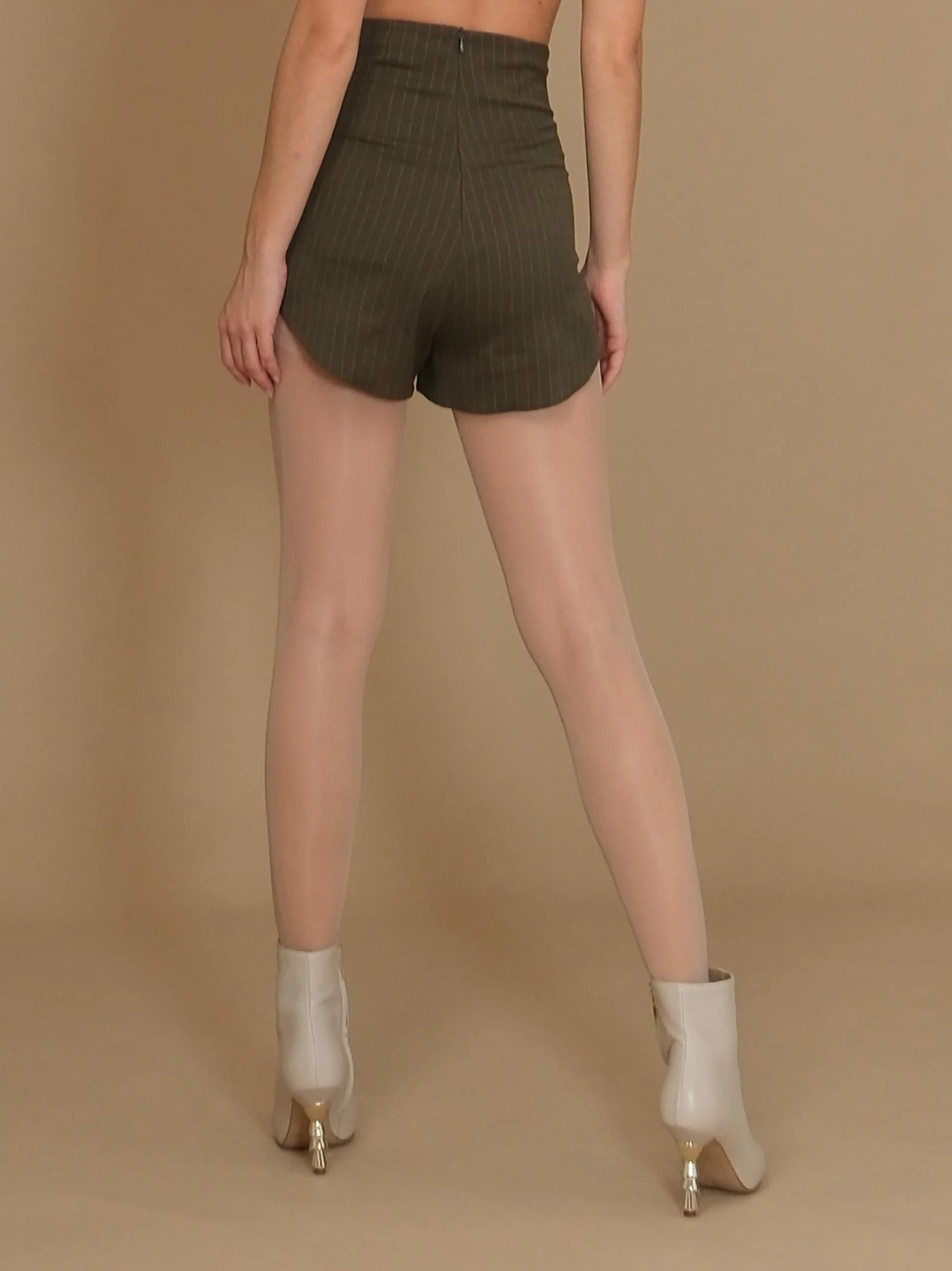 Shorts "stripehort" Silence Limited verde militare gessato - Image 3