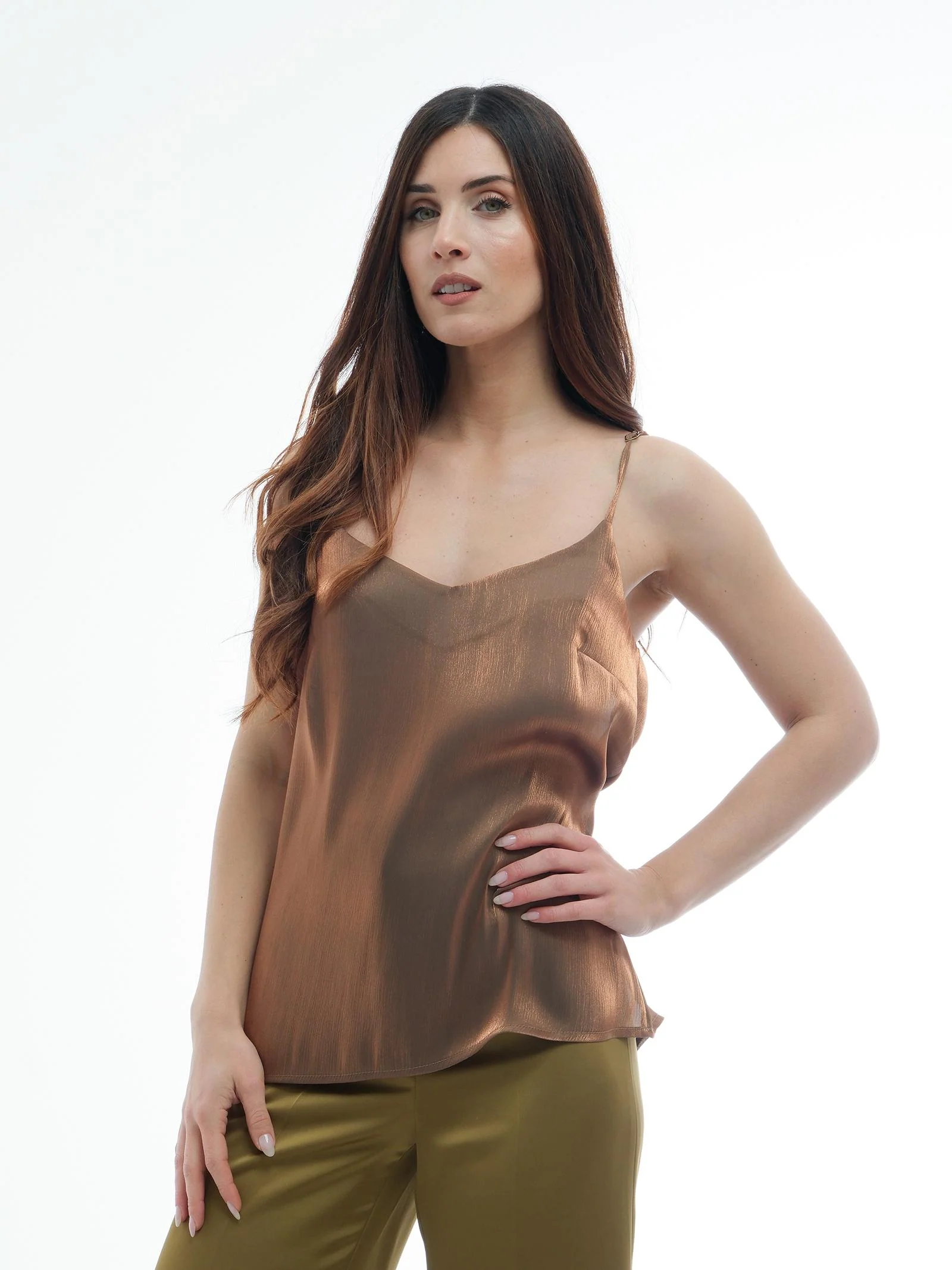 Top Silence Limited bronzo in raso - Image 2