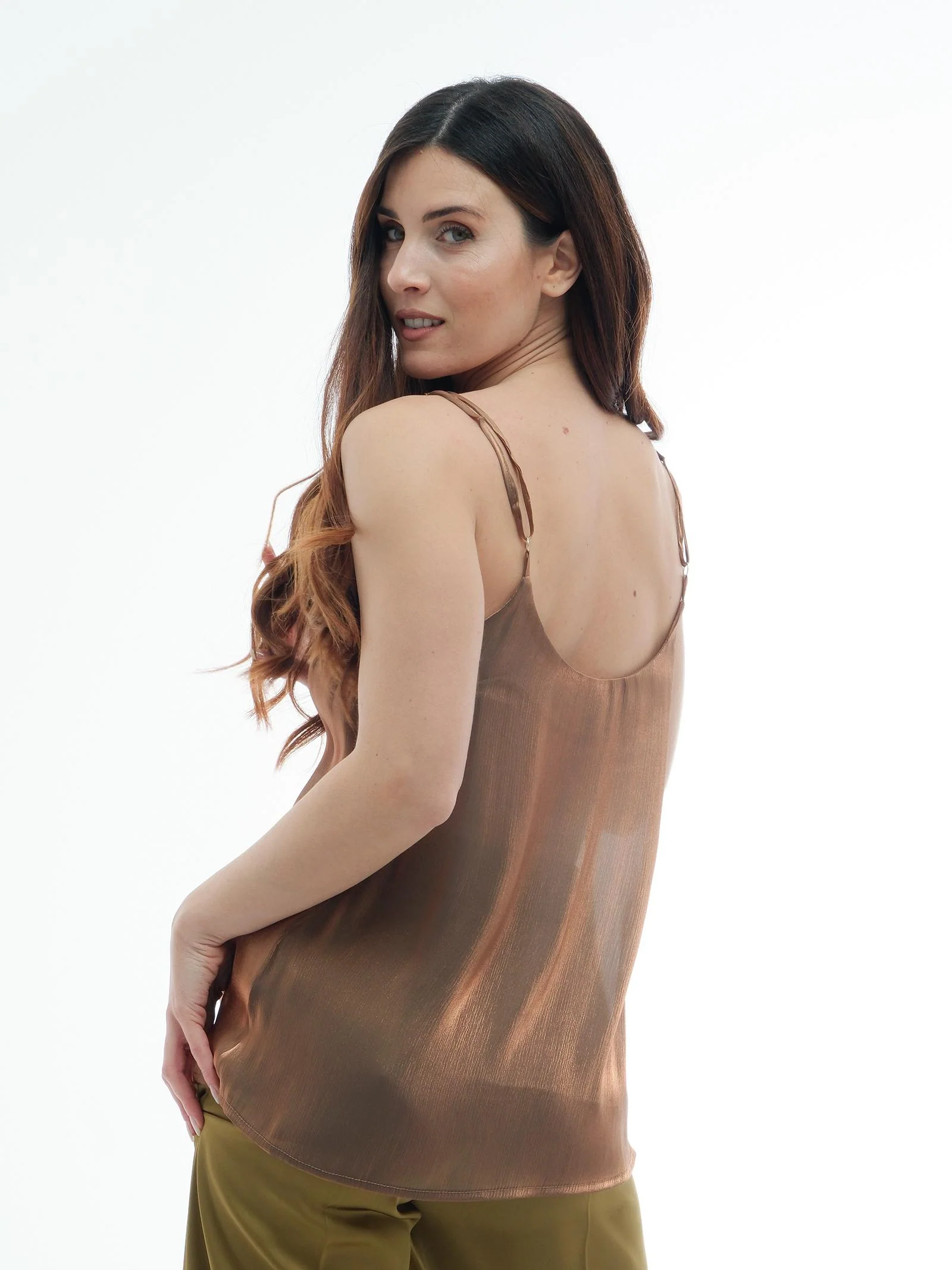 Top Silence Limited bronzo in raso - Image 3