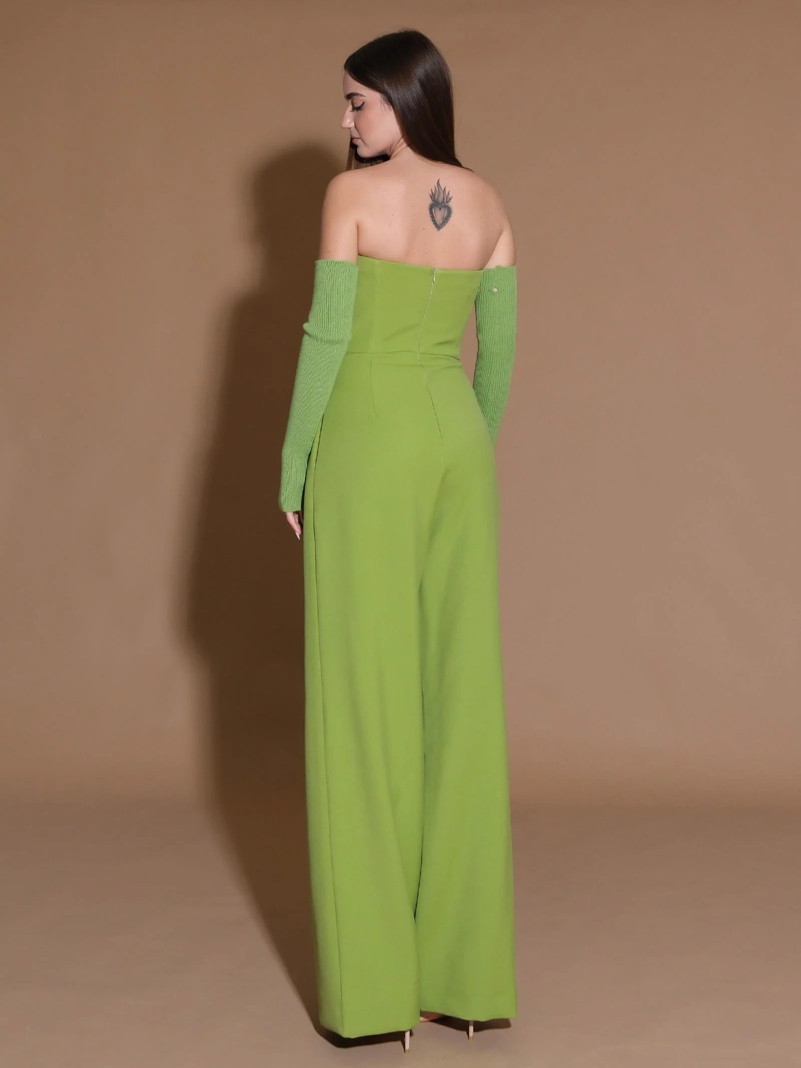 Tuta Space verde con maniche removibili in maglia - Image 3