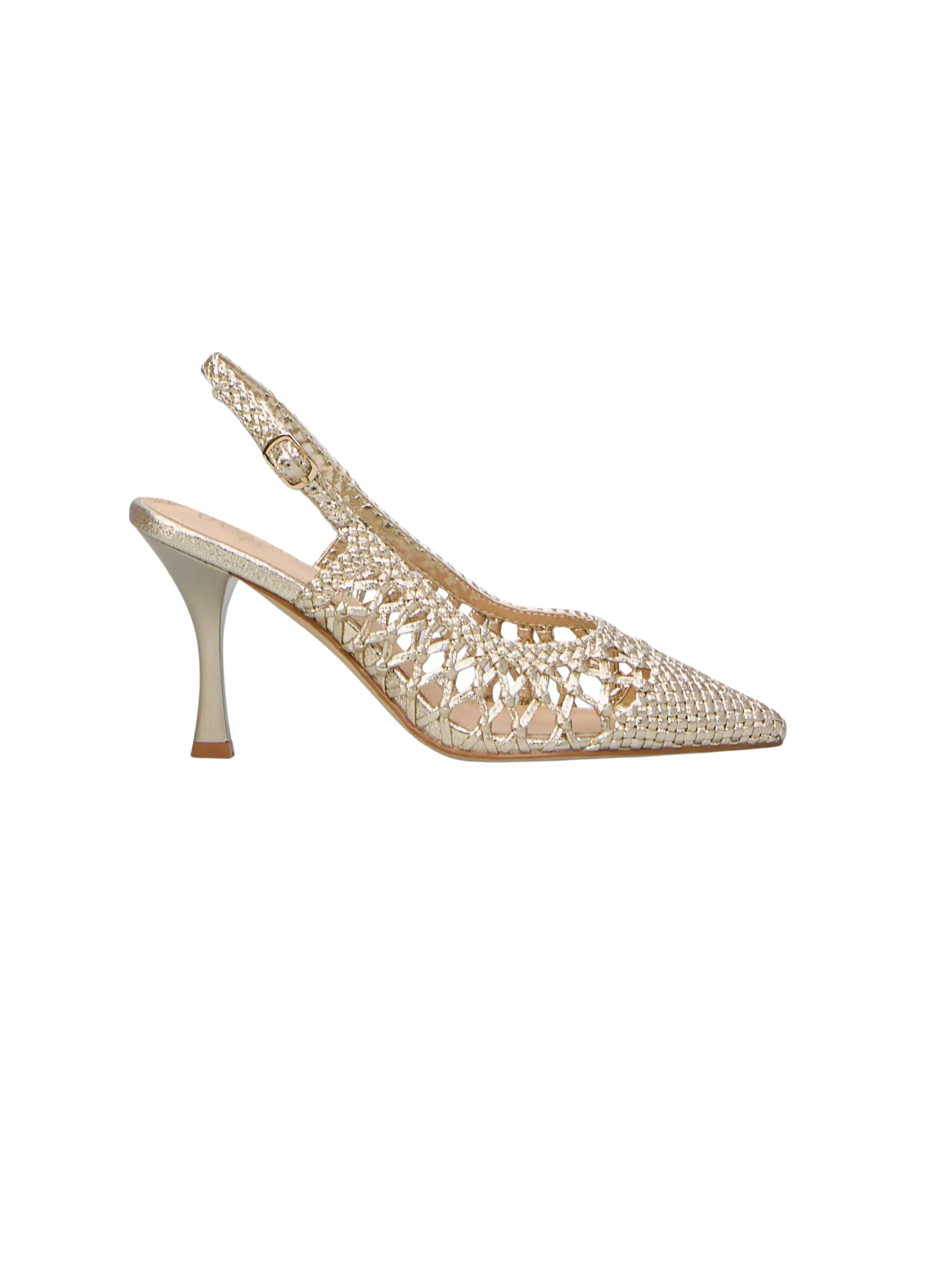 Slingback Ovyè oro intrecciata