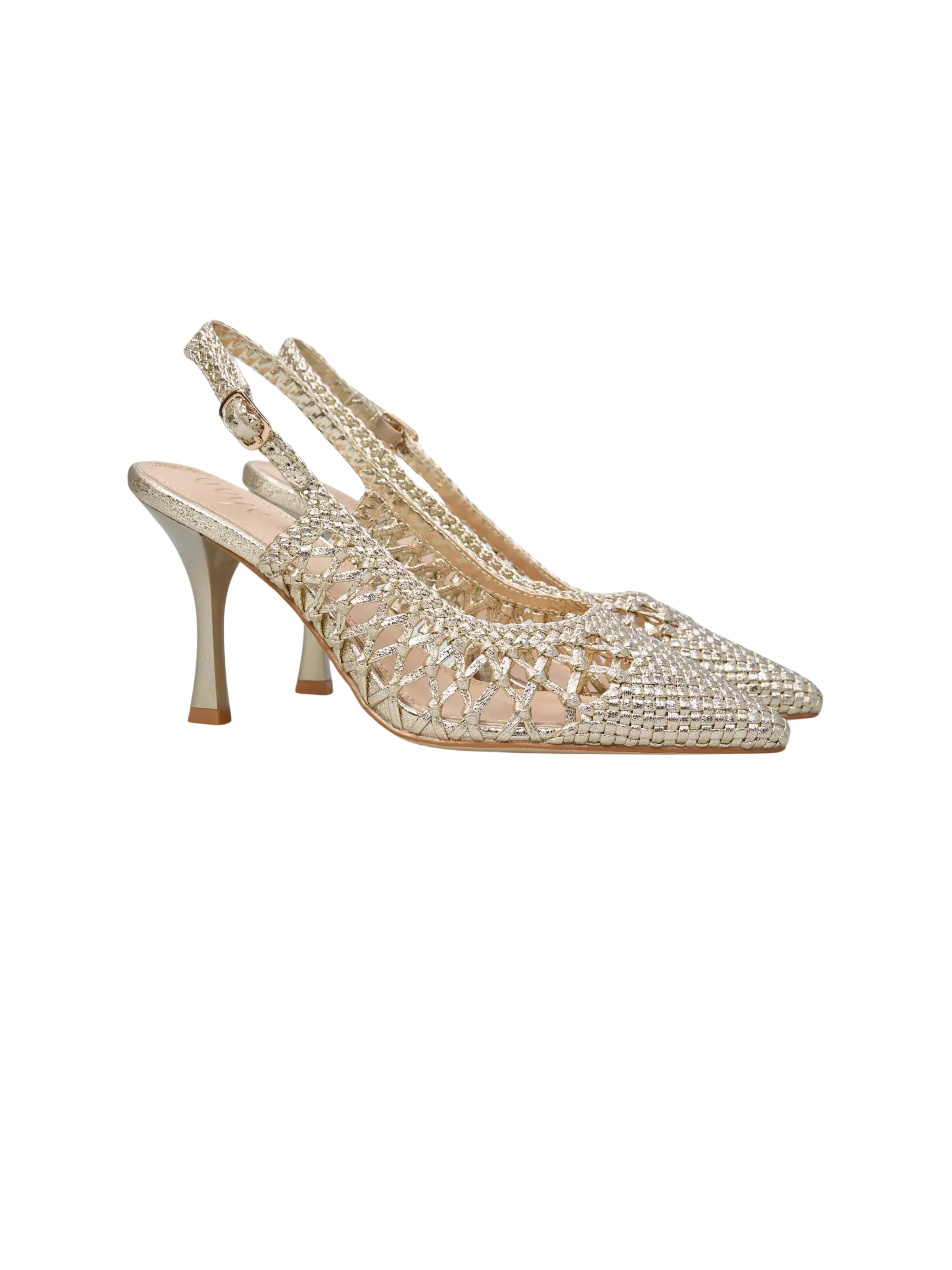 Slingback Ovyè oro intrecciata - Image 2