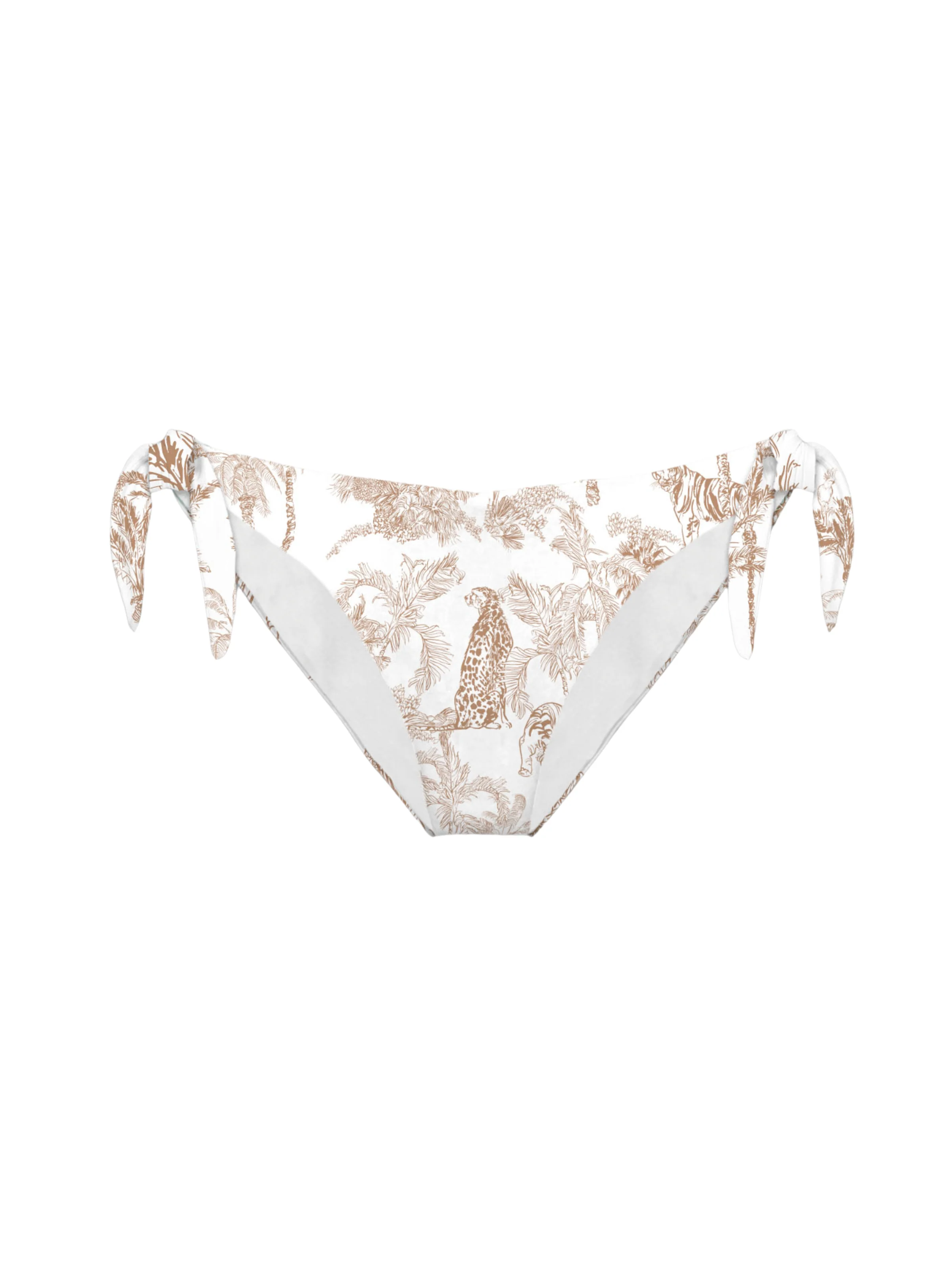 Slip bikini "Yali" Saint Barth bianco con tigri