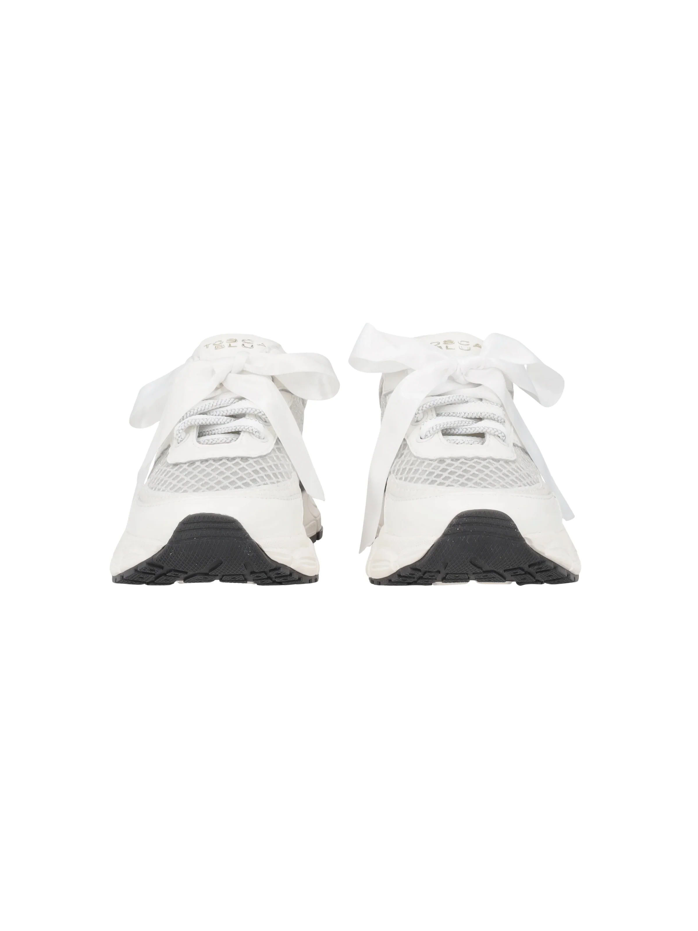 Sneaker "Mirabel" Tosca Blu bianco in rete con maxi fiocco - Image 2