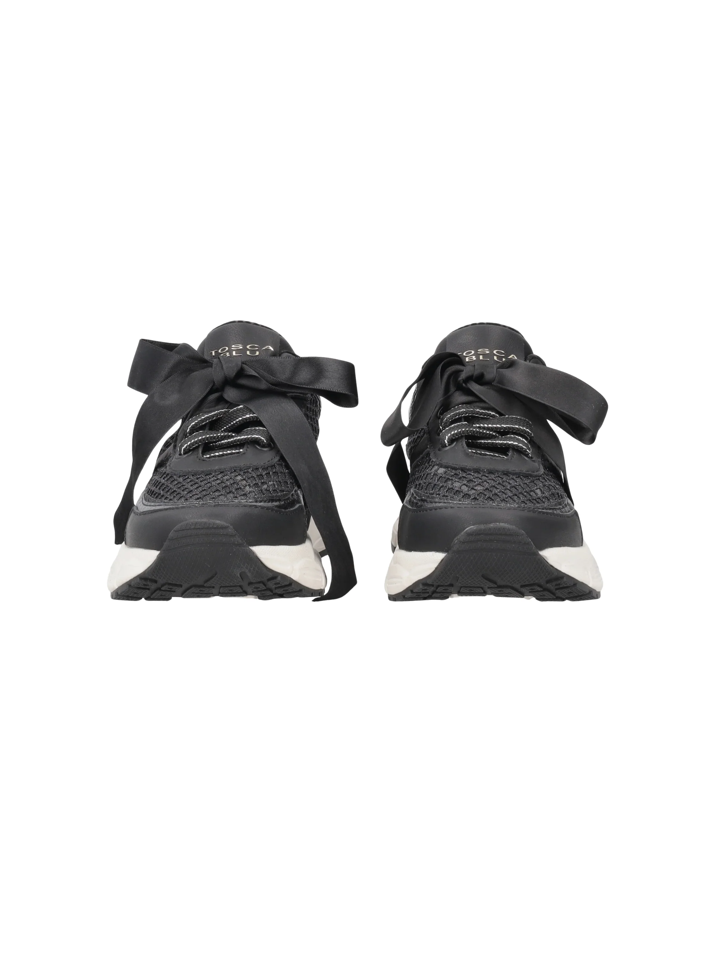 Sneaker "Mirabel" Tosca Blu nero in rete con maxi fiocco - Image 2