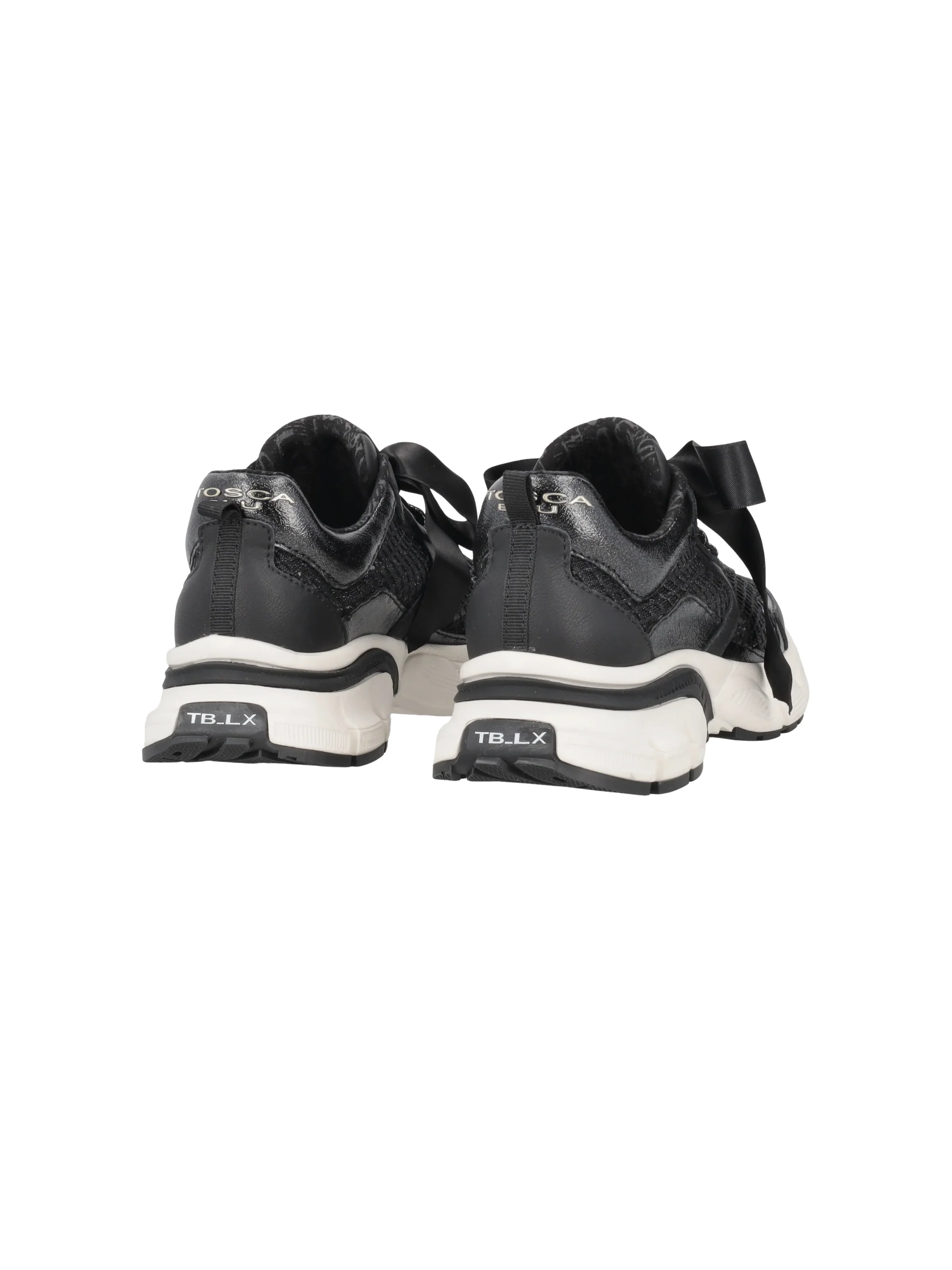 Sneaker "Mirabel" Tosca Blu nero in rete con maxi fiocco - Image 3