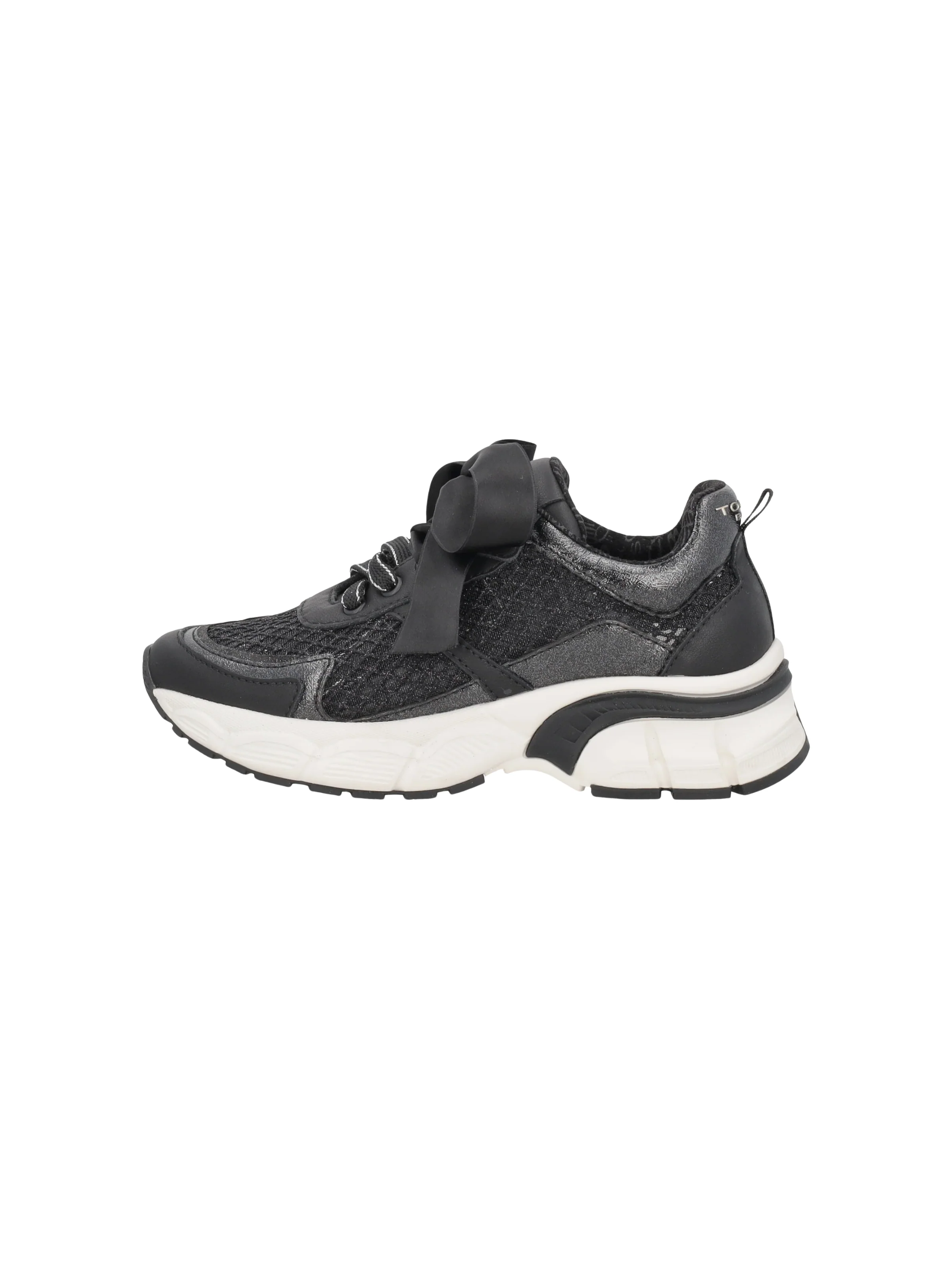 Sneaker "Mirabel" Tosca Blu nero in rete con maxi fiocco - Image 4