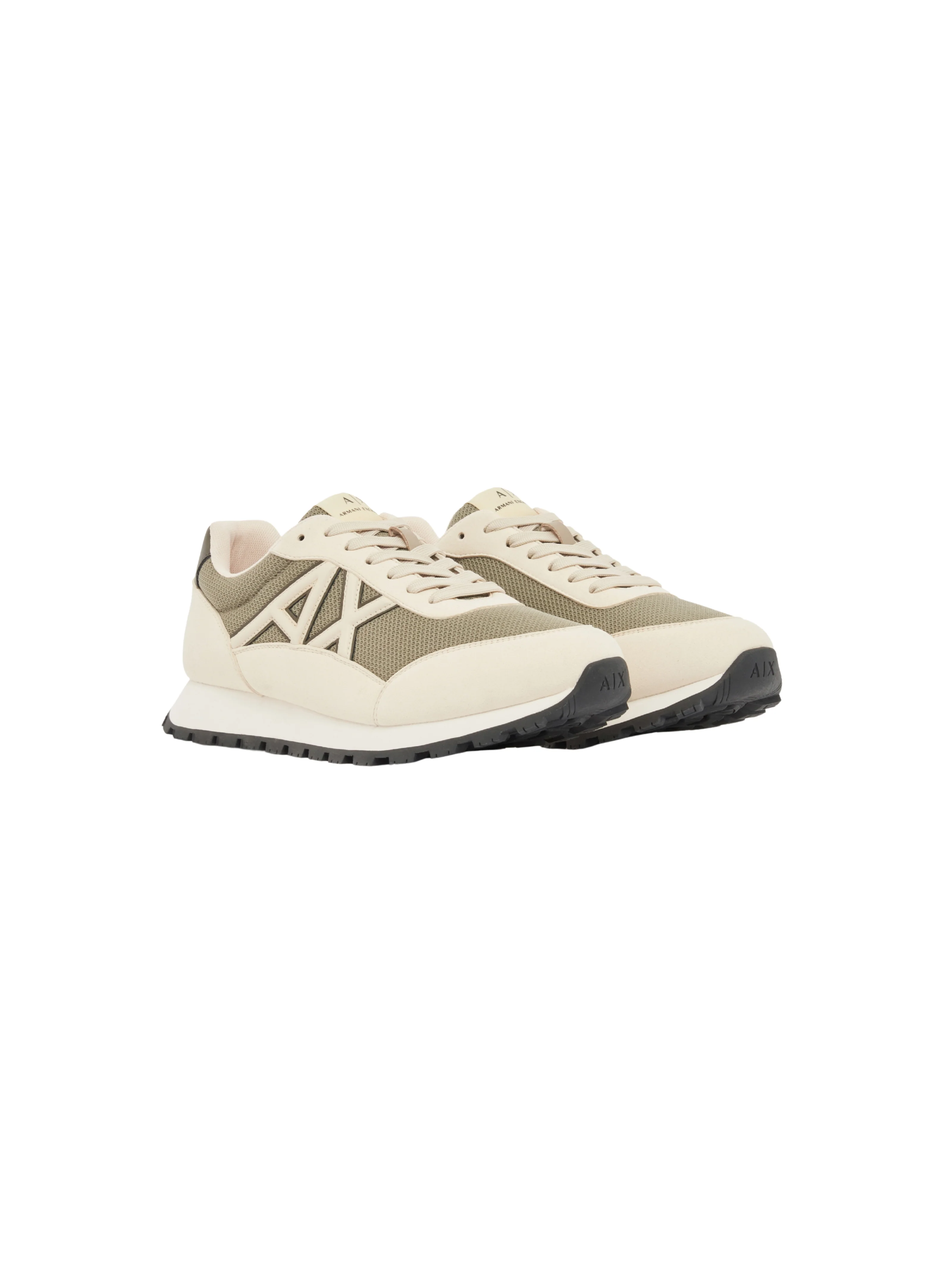 Sneakers Armani Exchange beige con logo AX a contrasto - Image 2