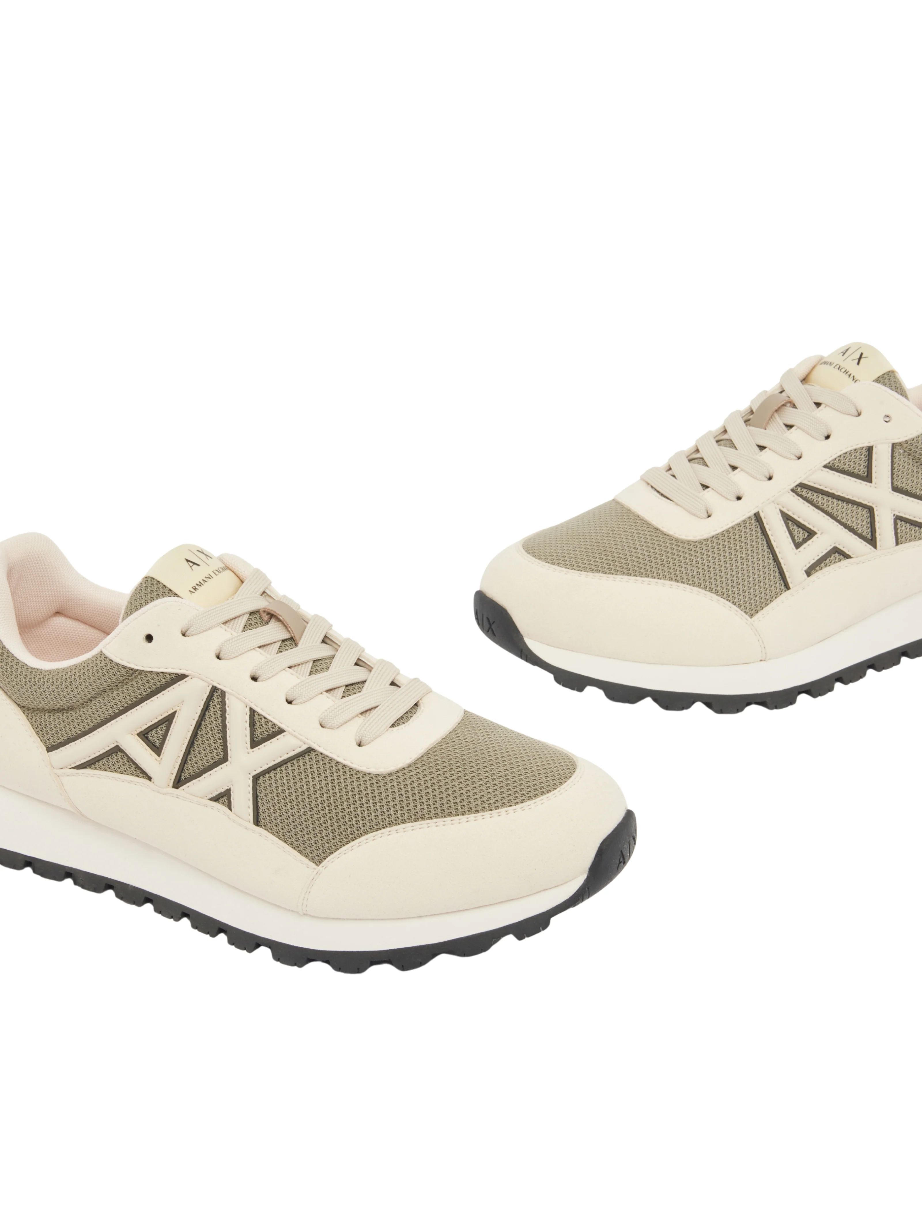 Sneakers Armani Exchange beige con logo AX a contrasto - Image 5