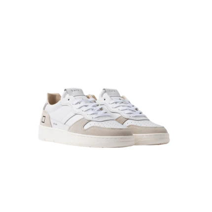Sneakers "Court 2.0 basic" D.a.t.e. bianche e beige - Image 2