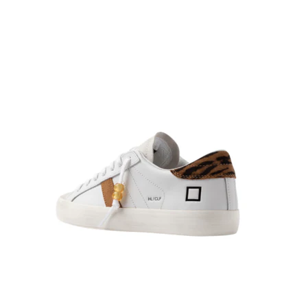 Sneakers "Hill Low Calf" D.a.t.e. bianche e inserti leopardati - Image 3