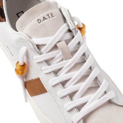 Sneakers "Hill Low Calf" D.a.t.e. bianche e inserti leopardati - Image 4